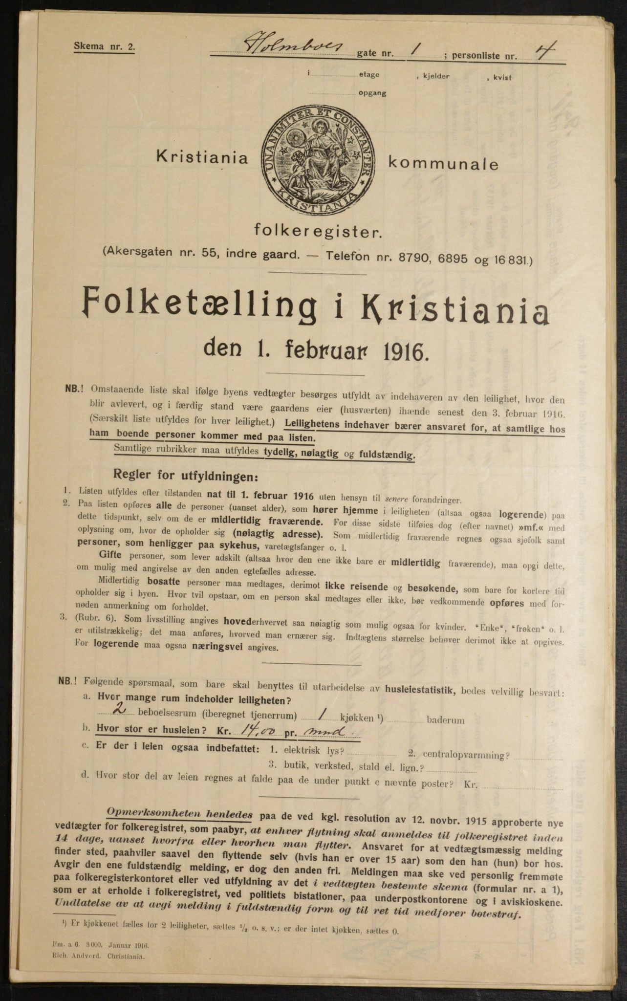 OBA, Municipal Census 1916 for Kristiania, 1916, p. 41428