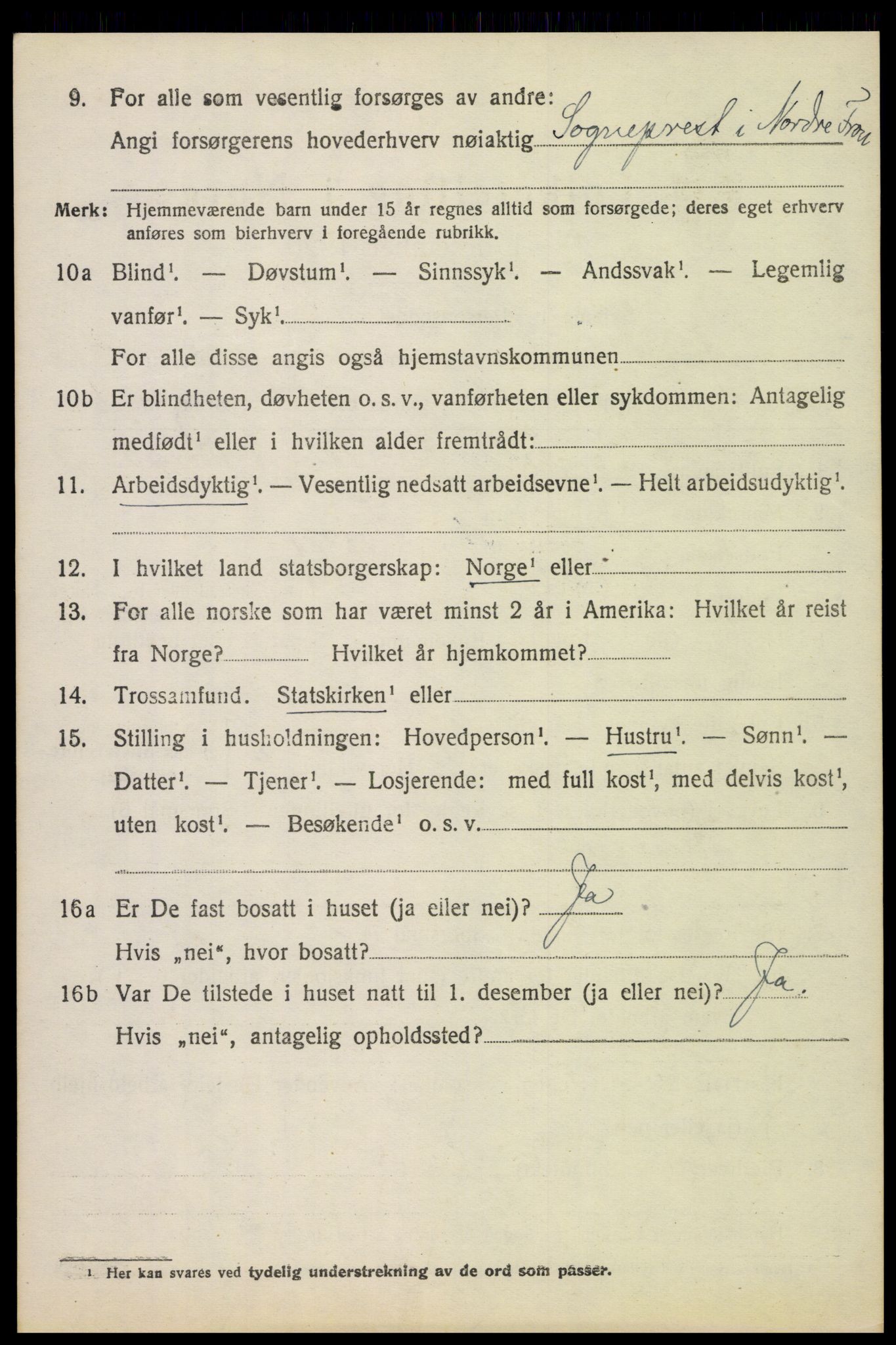 SAH, 1920 census for Nord-Fron, 1920, p. 4181