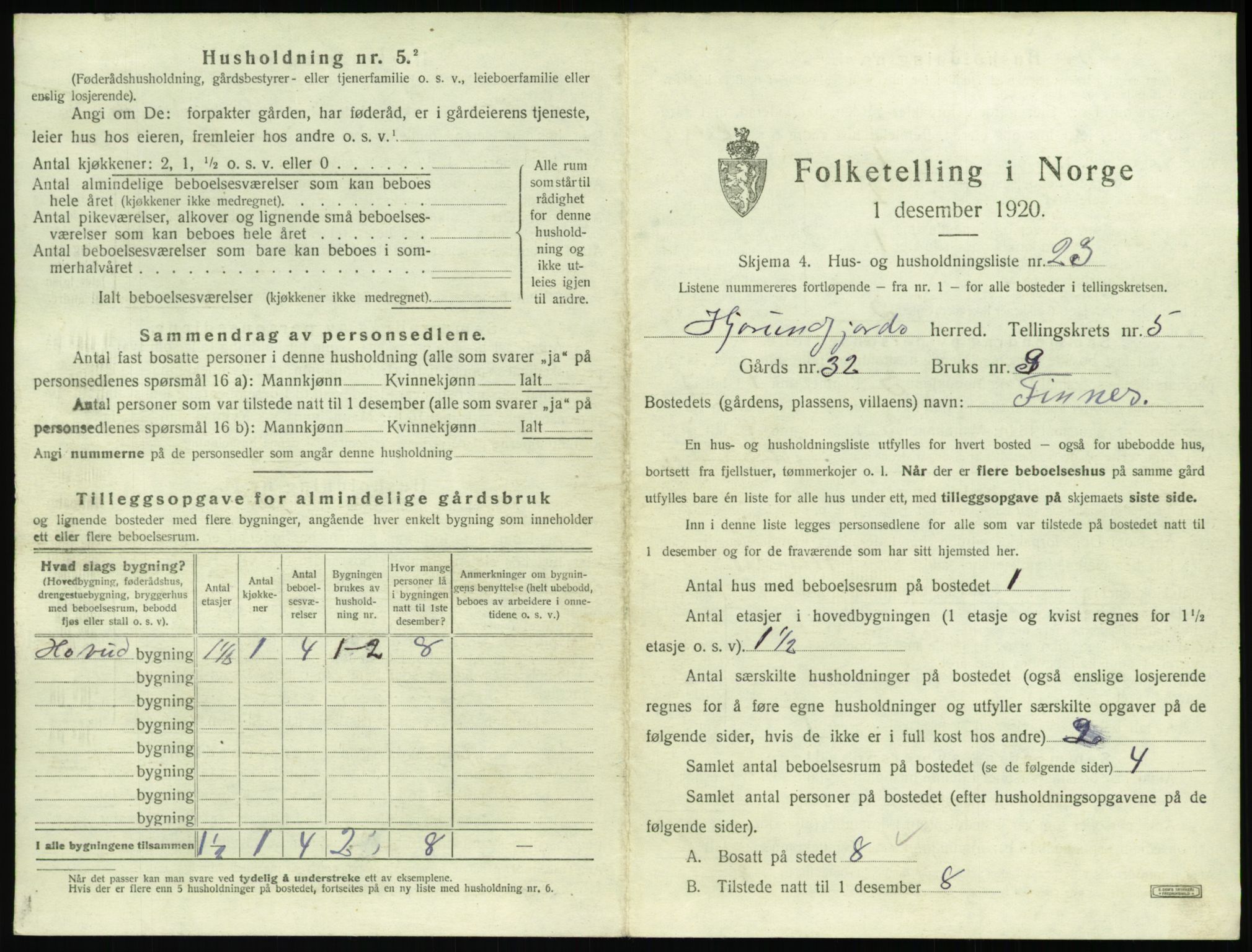 SAT, 1920 census for Hjørundfjord, 1920, p. 269