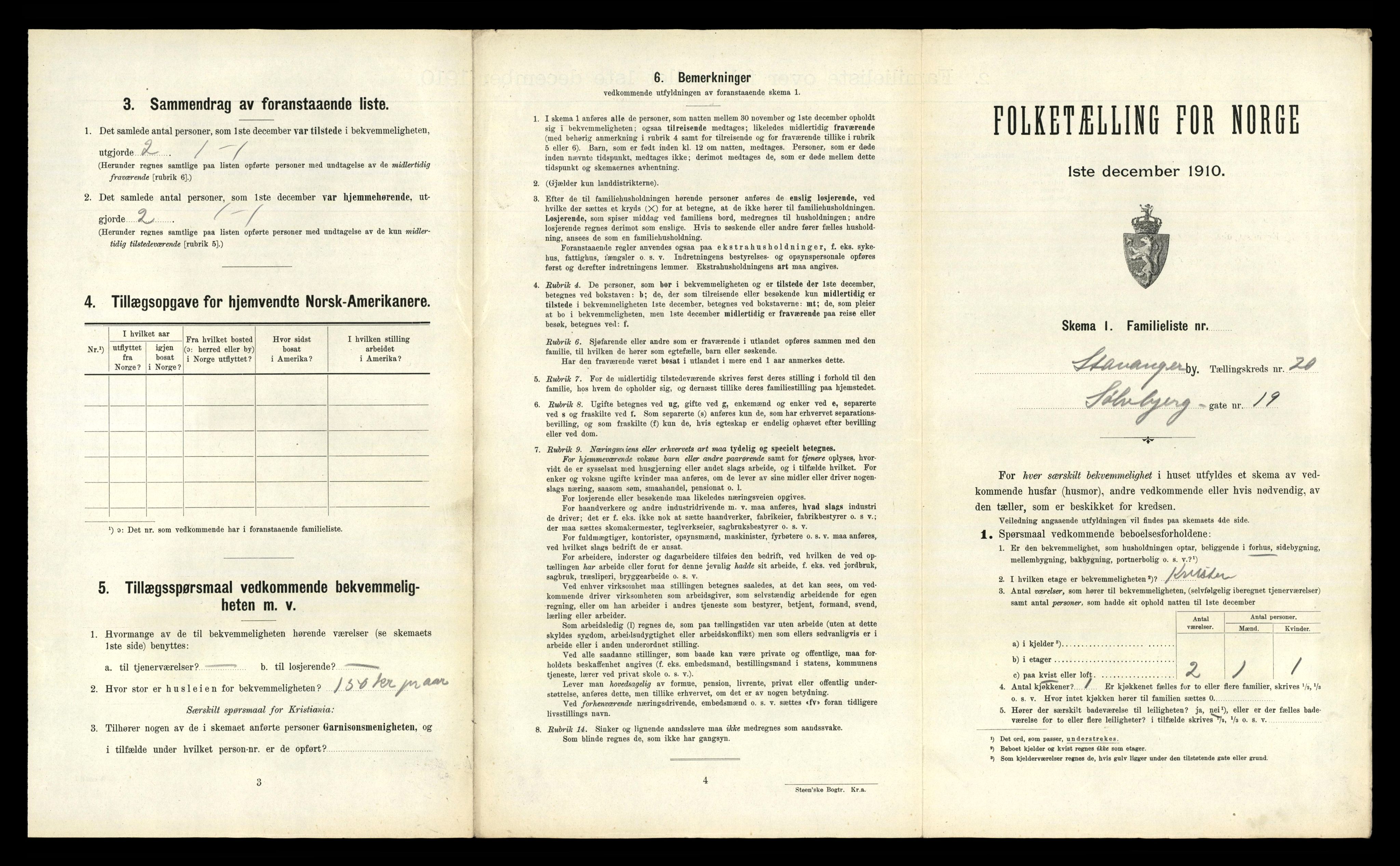 RA, 1910 census for Stavanger, 1910, p. 13046