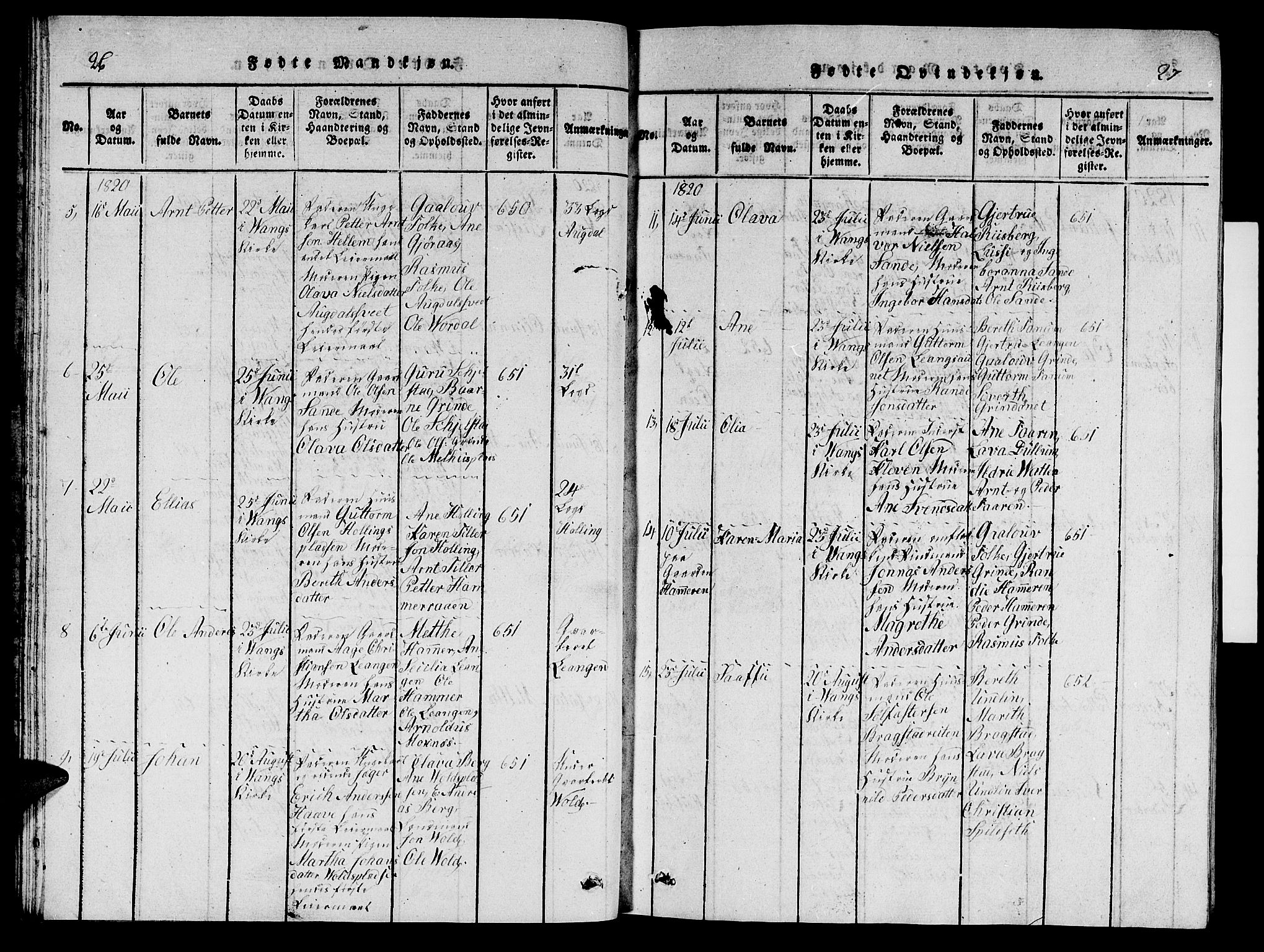 Ministerialprotokoller, klokkerbøker og fødselsregistre - Nord-Trøndelag, SAT/A-1458/714/L0132: Parish register (copy) no. 714C01, 1817-1824, p. 26-27