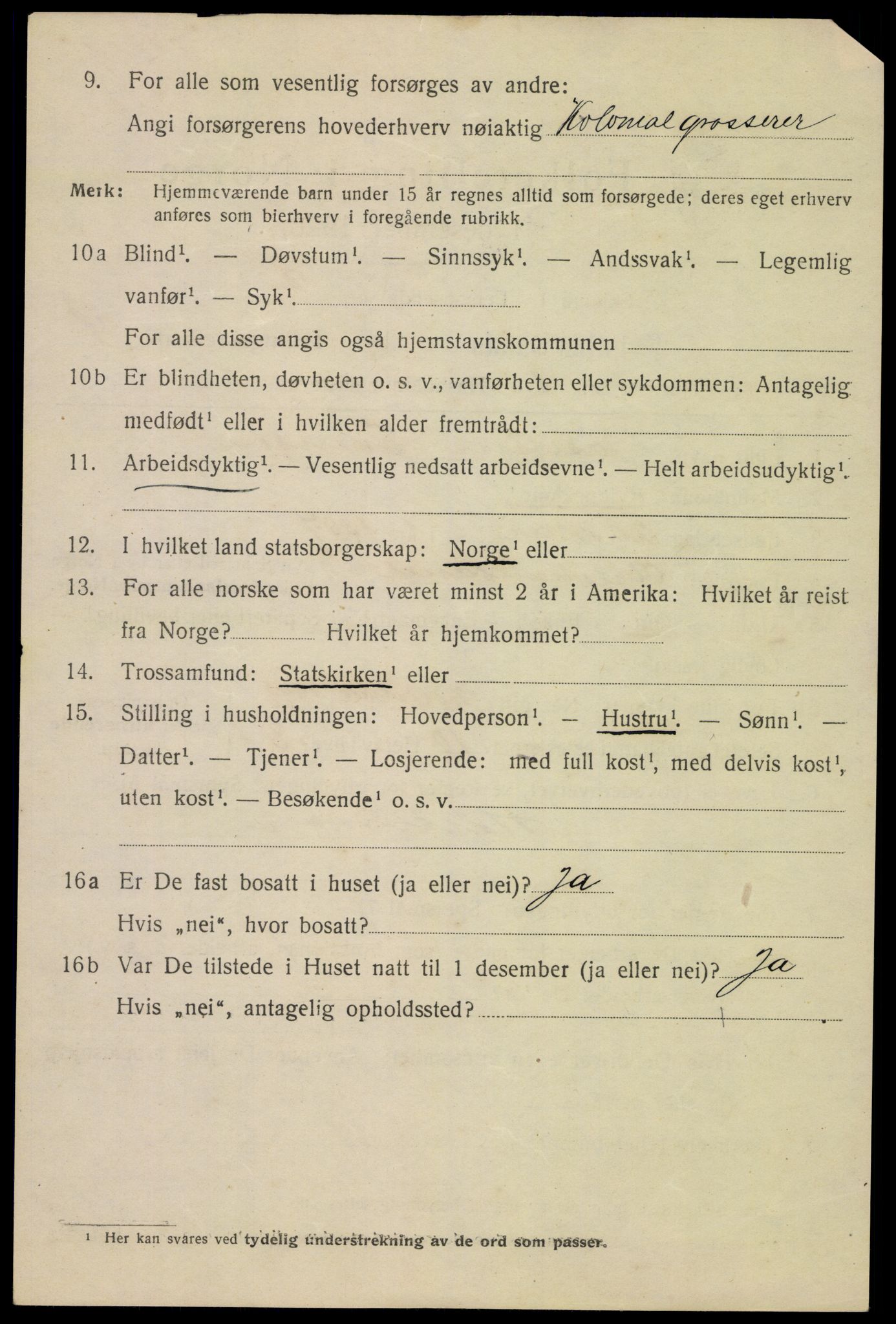 SAK, 1920 census for Kristiansand, 1920, p. 15328