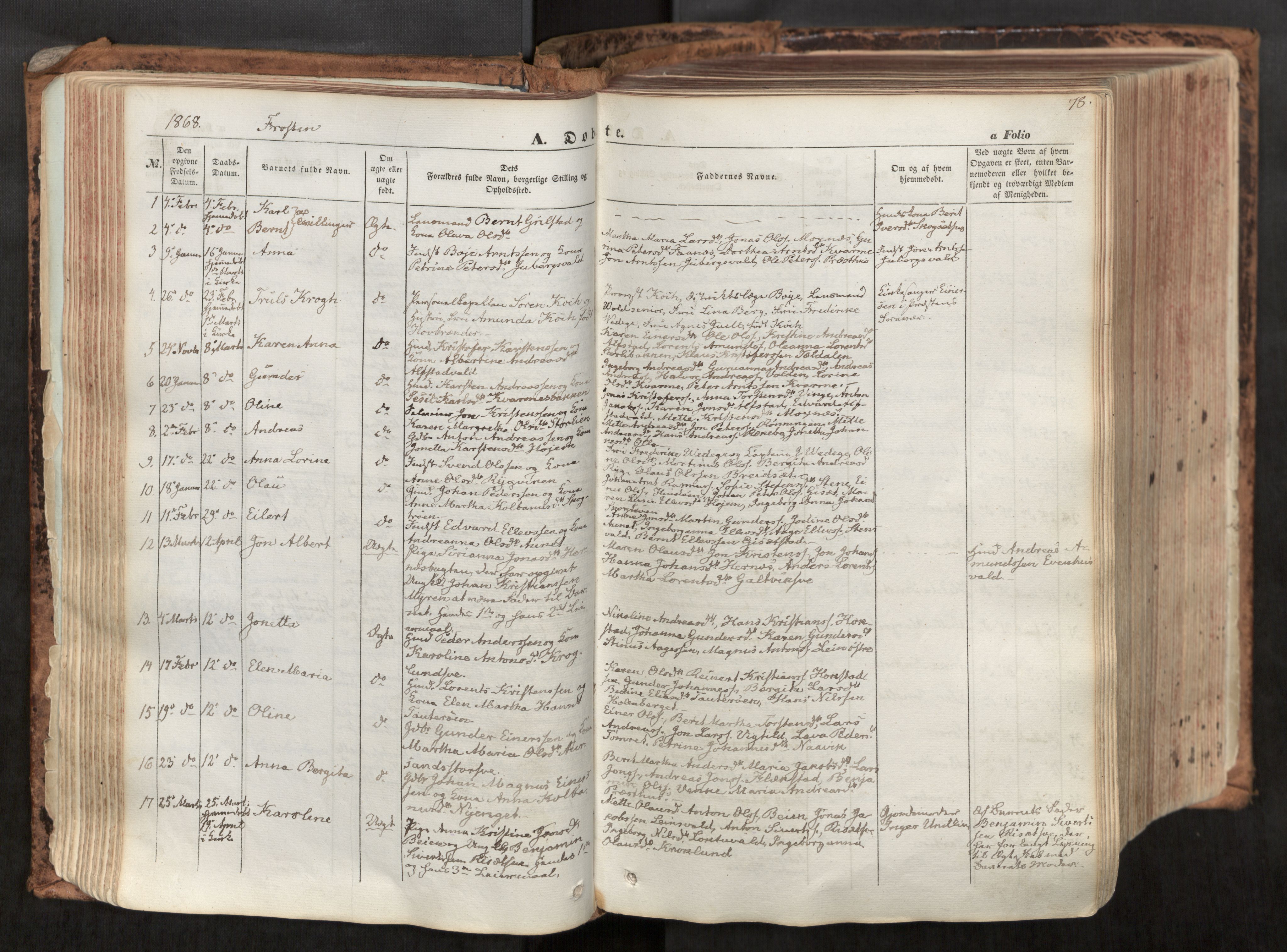 Ministerialprotokoller, klokkerbøker og fødselsregistre - Nord-Trøndelag, SAT/A-1458/713/L0116: Parish register (official) no. 713A07, 1850-1877, p. 78