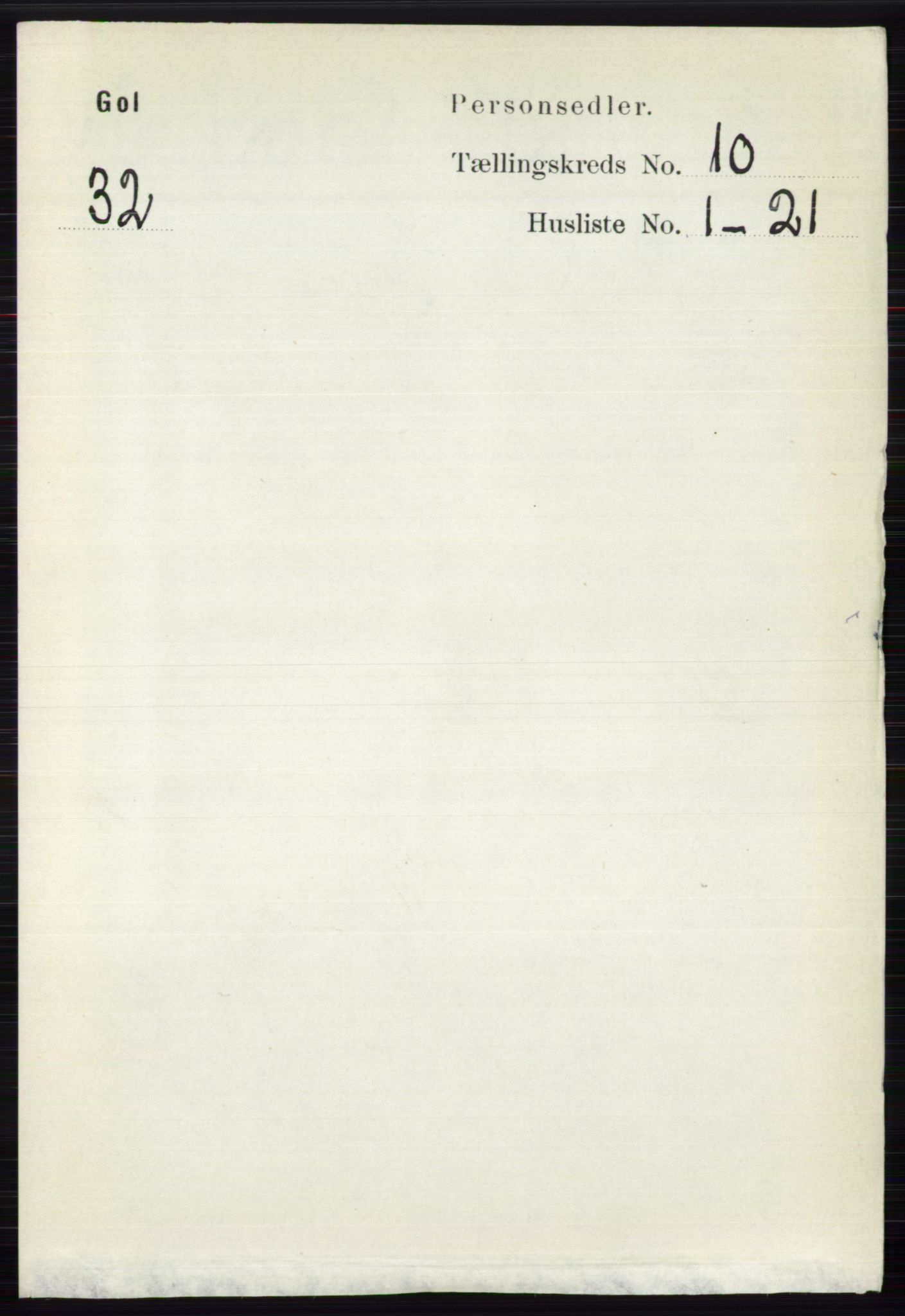 RA, 1891 census for 0617 Gol og Hemsedal, 1891, p. 4028