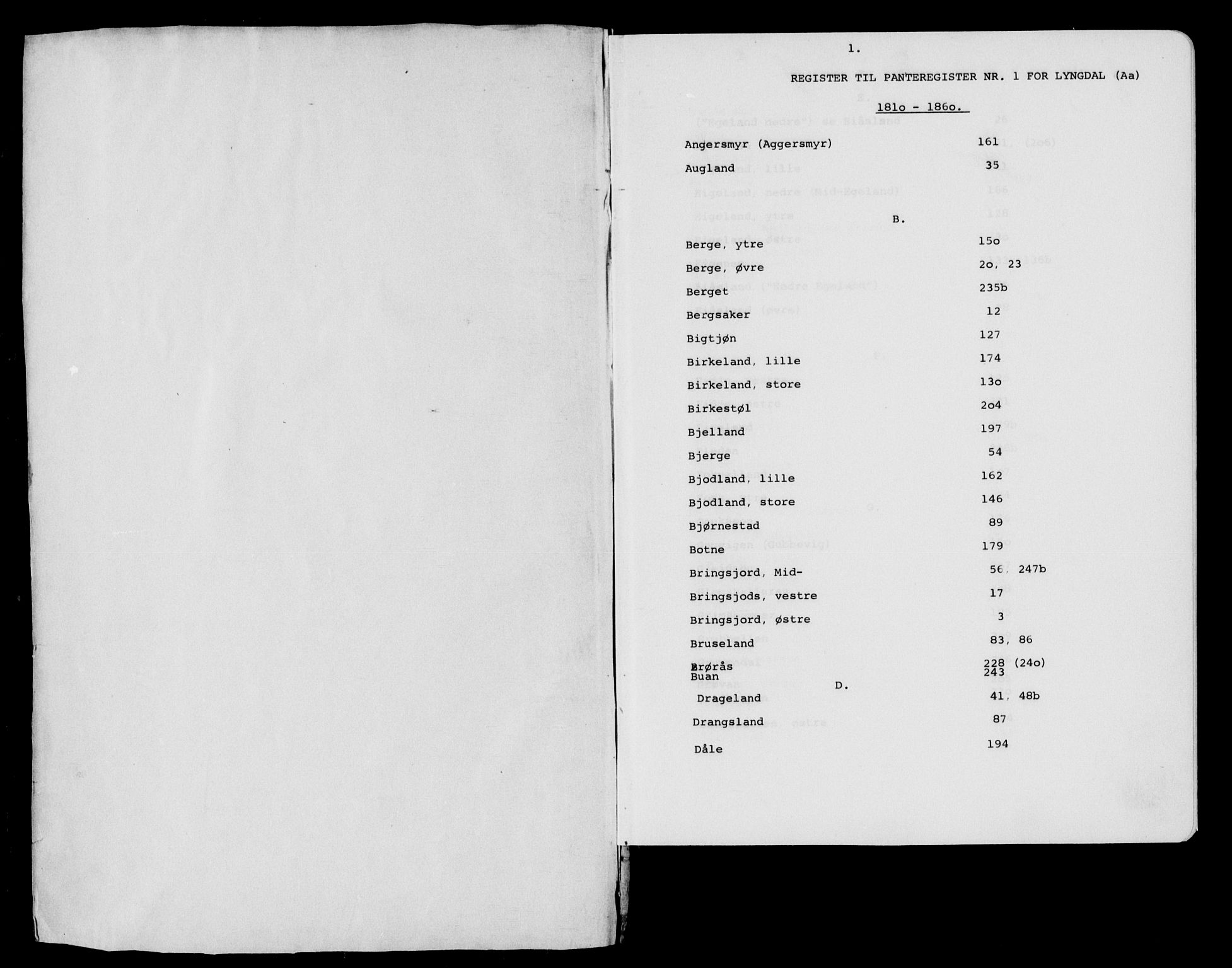 Lyngdal sorenskriveri, AV/SAK-1221-0004/G/Ga/L0566: Mortgage register no. 1, 1810-1860