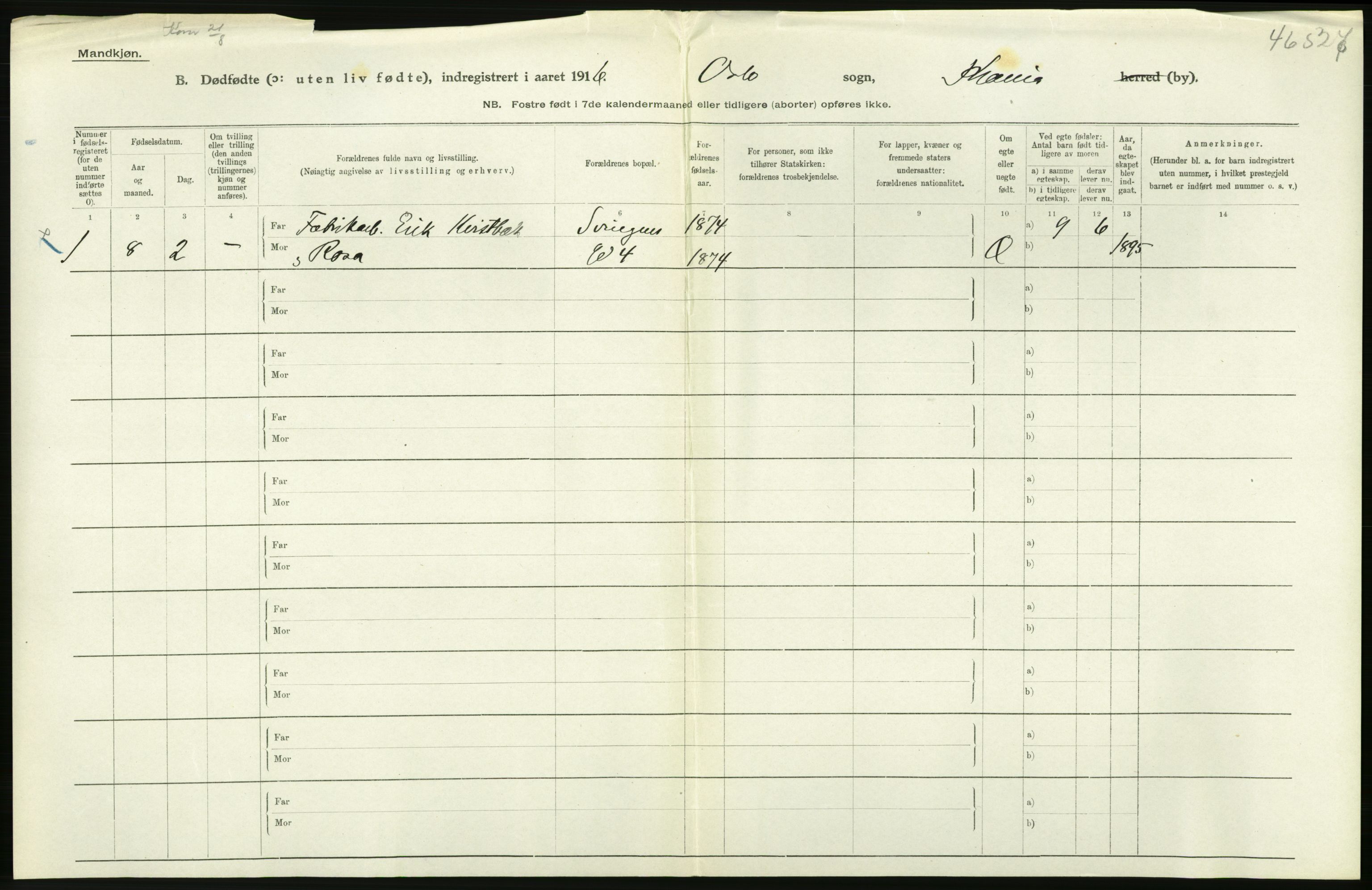 Statistisk sentralbyrå, Sosiodemografiske emner, Befolkning, RA/S-2228/D/Df/Dfb/Dfbf/L0010: Kristiania: Døde, dødfødte., 1916, p. 608