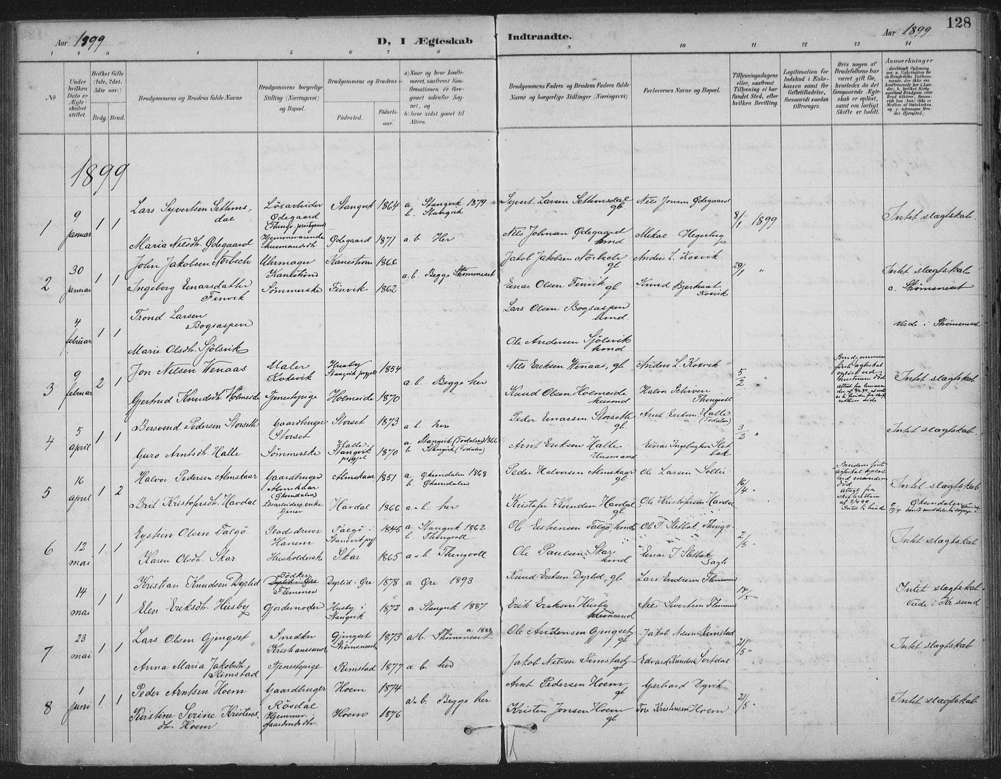 Ministerialprotokoller, klokkerbøker og fødselsregistre - Møre og Romsdal, AV/SAT-A-1454/586/L0988: Parish register (official) no. 586A14, 1893-1905, p. 128