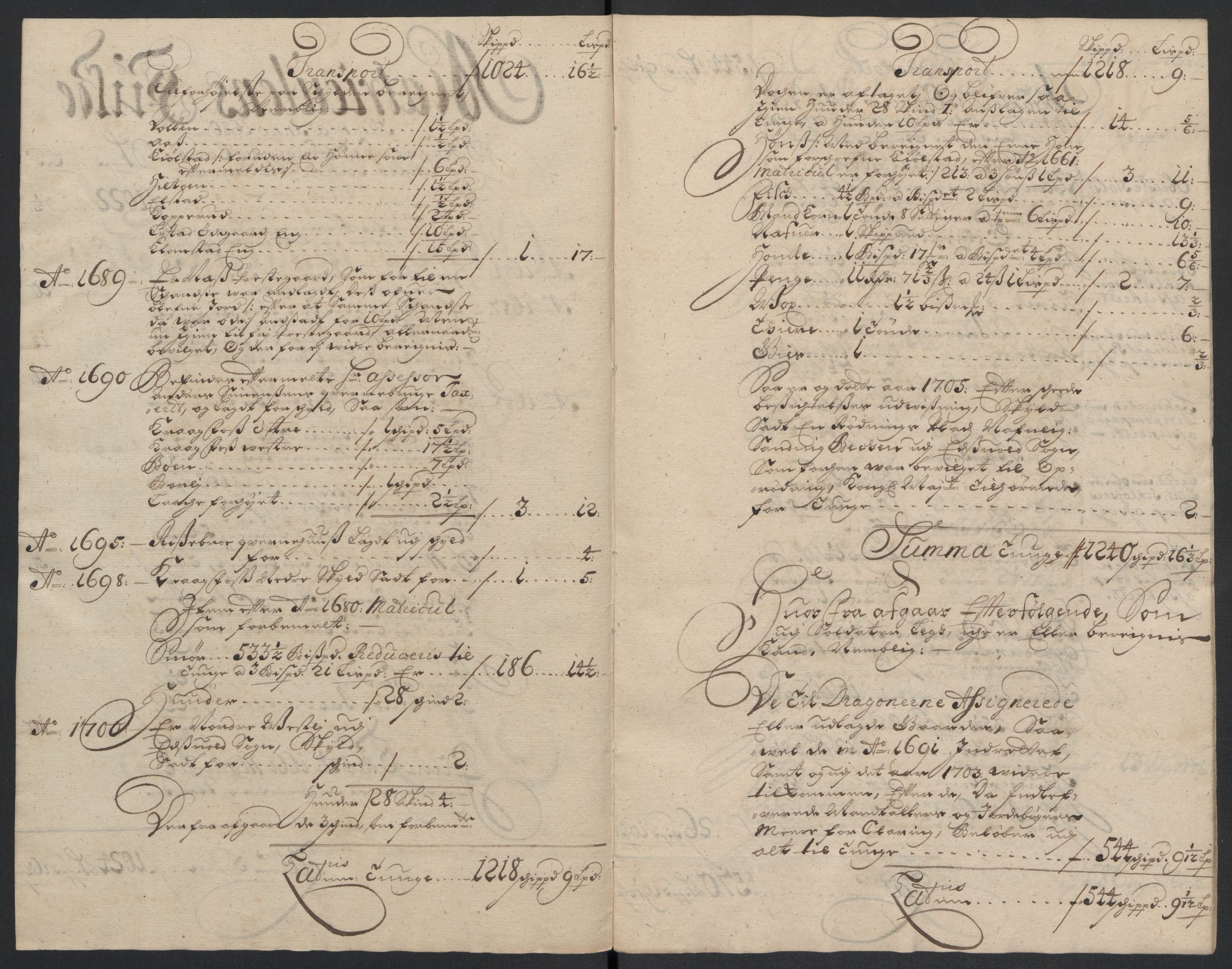 Rentekammeret inntil 1814, Reviderte regnskaper, Fogderegnskap, AV/RA-EA-4092/R12/L0717: Fogderegnskap Øvre Romerike, 1704-1705, p. 390