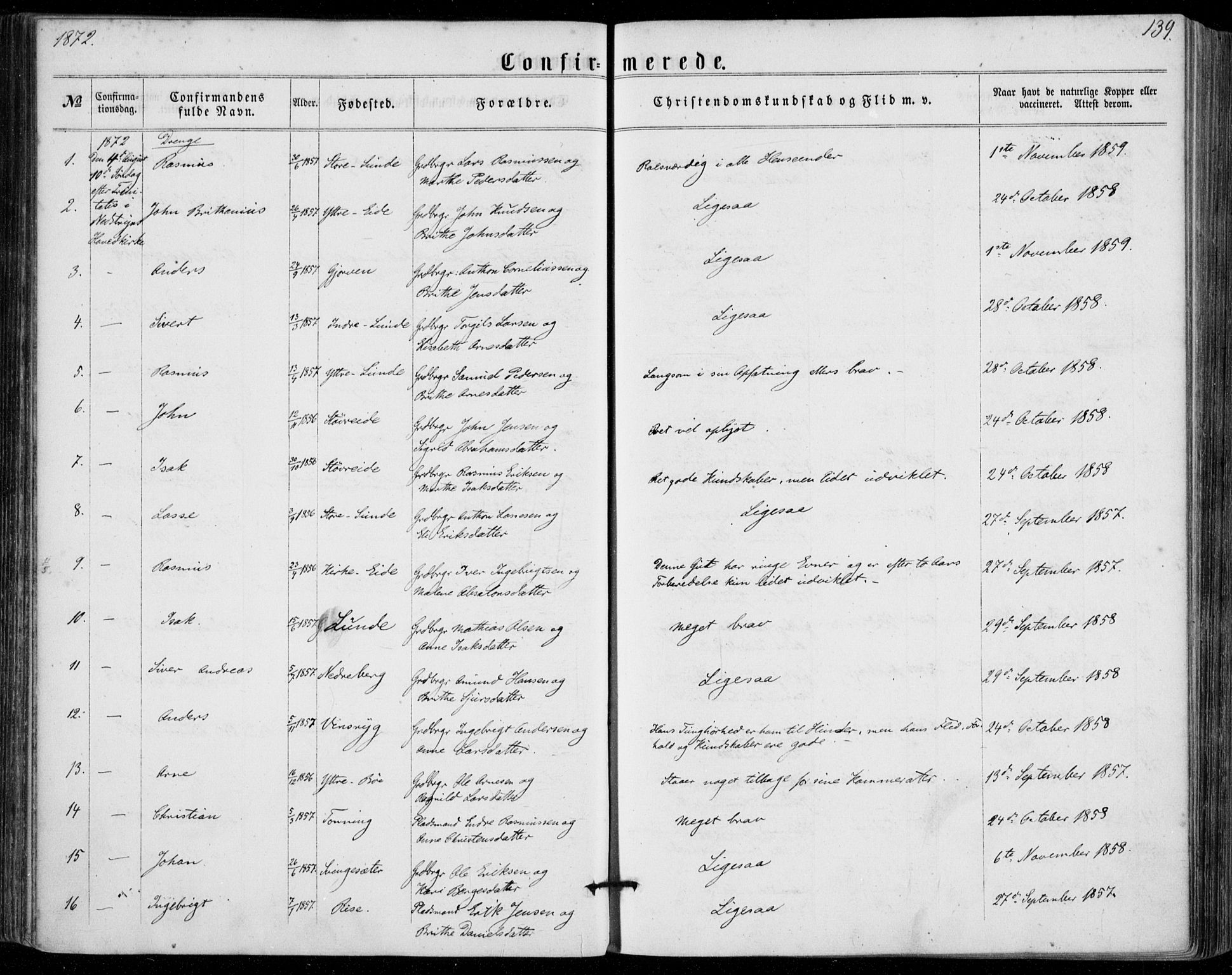 Stryn Sokneprestembete, AV/SAB-A-82501: Parish register (official) no. A 3, 1862-1877, p. 139