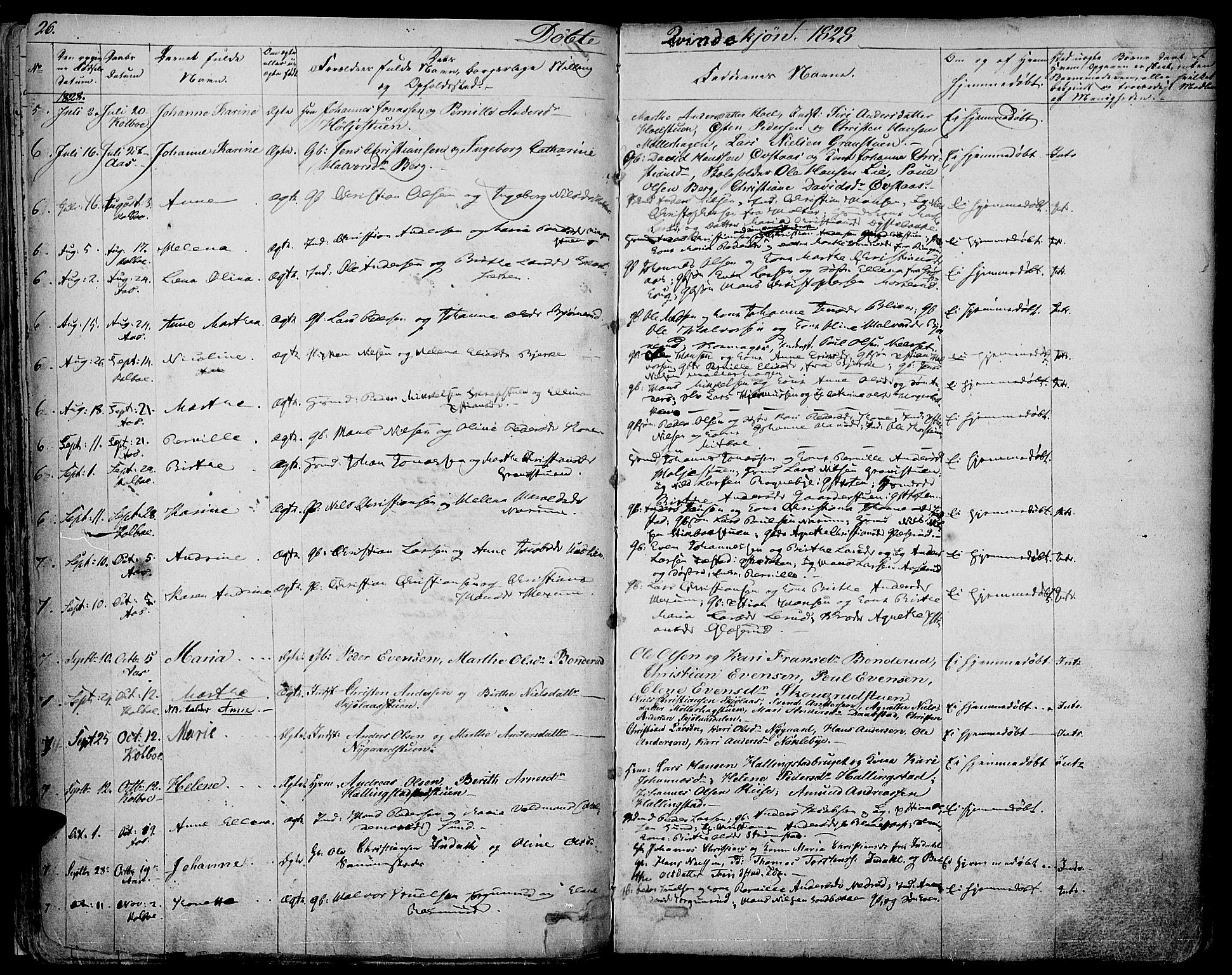 Vestre Toten prestekontor, SAH/PREST-108/H/Ha/Haa/L0002: Parish register (official) no. 2, 1825-1837, p. 26