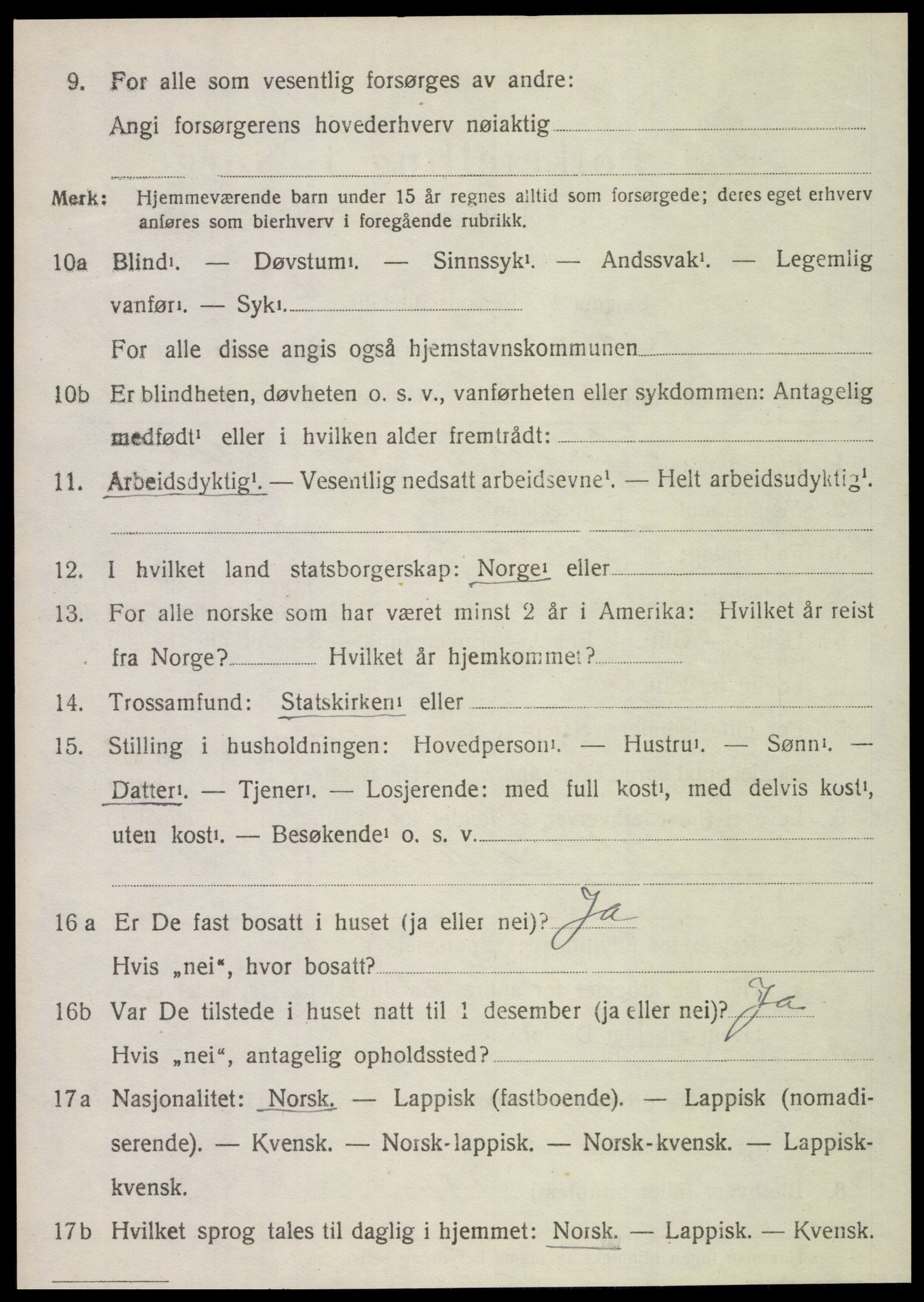 SAT, 1920 census for Sparbu, 1920, p. 4942