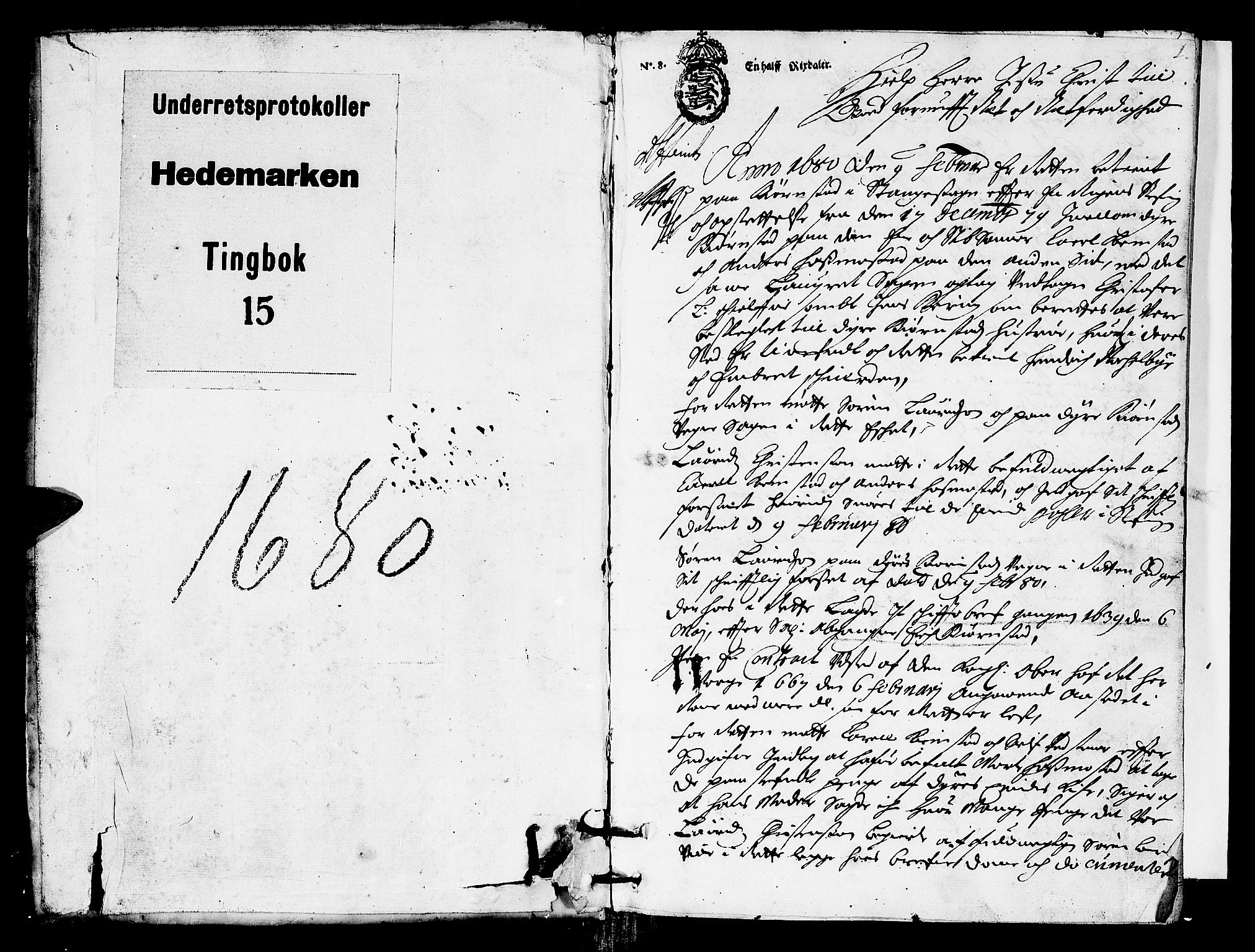 Hedemarken sorenskriveri, SAH/TING-034/G/Gb/L0016: Tingbok, 1680, p. 0b-1a