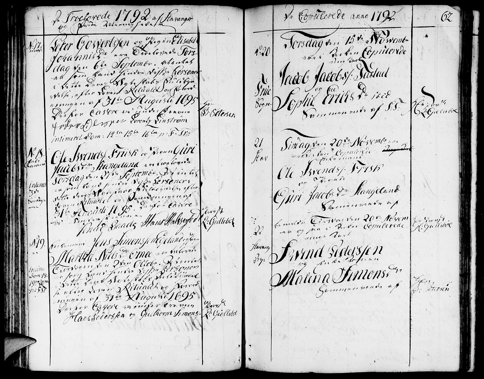 Domkirken sokneprestkontor, AV/SAST-A-101812/001/30/30BA/L0006: Parish register (official) no. A 6, 1783-1815, p. 62