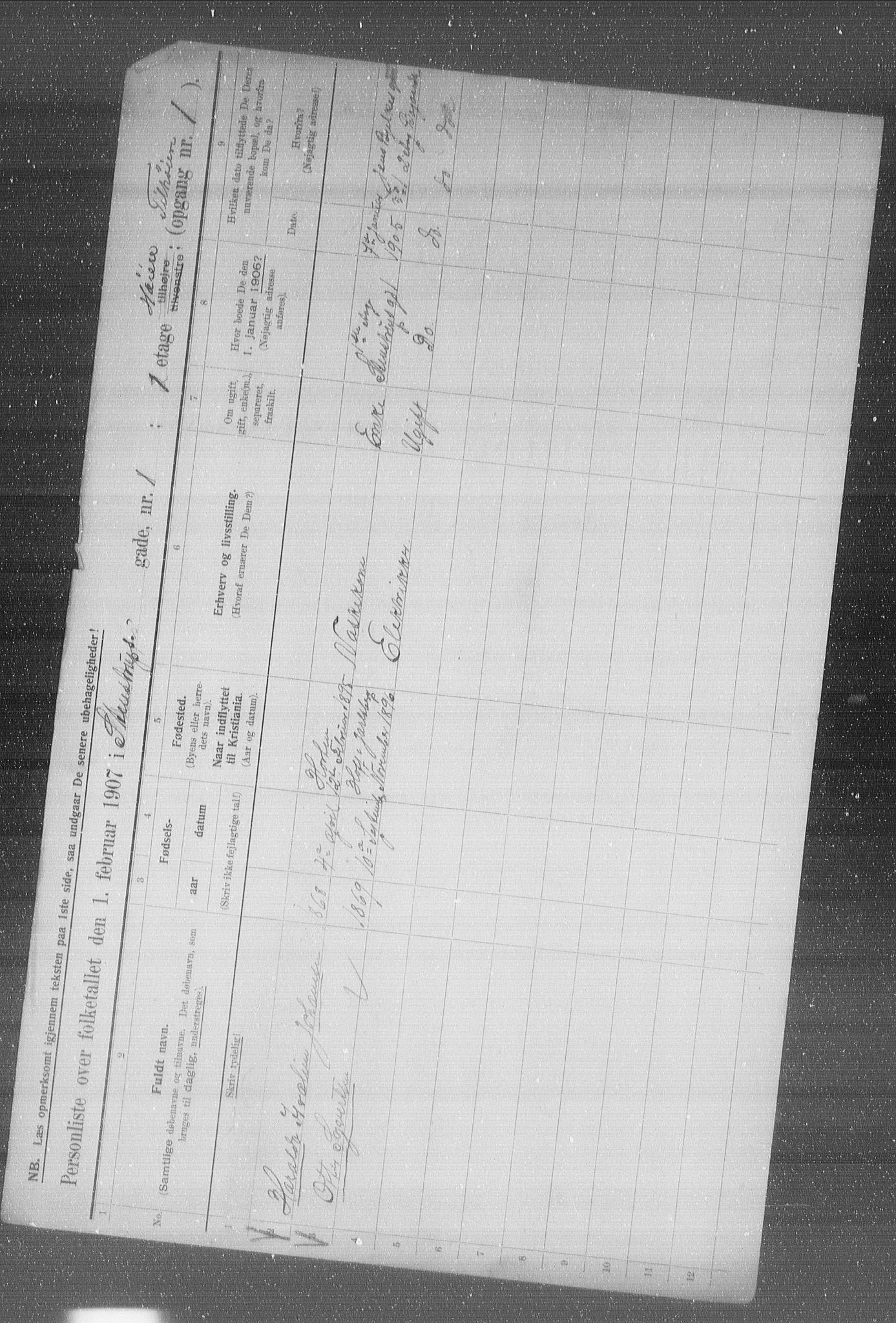 OBA, Municipal Census 1907 for Kristiania, 1907, p. 51348