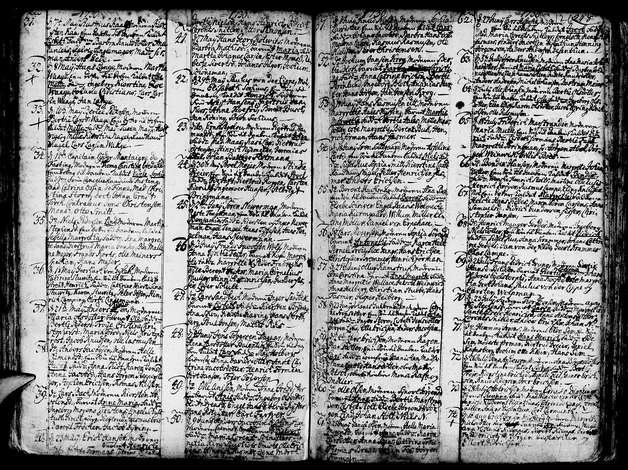 Nykirken Sokneprestembete, AV/SAB-A-77101/H/Haa/L0003: Parish register (official) no. A 3, 1717-1764, p. 126