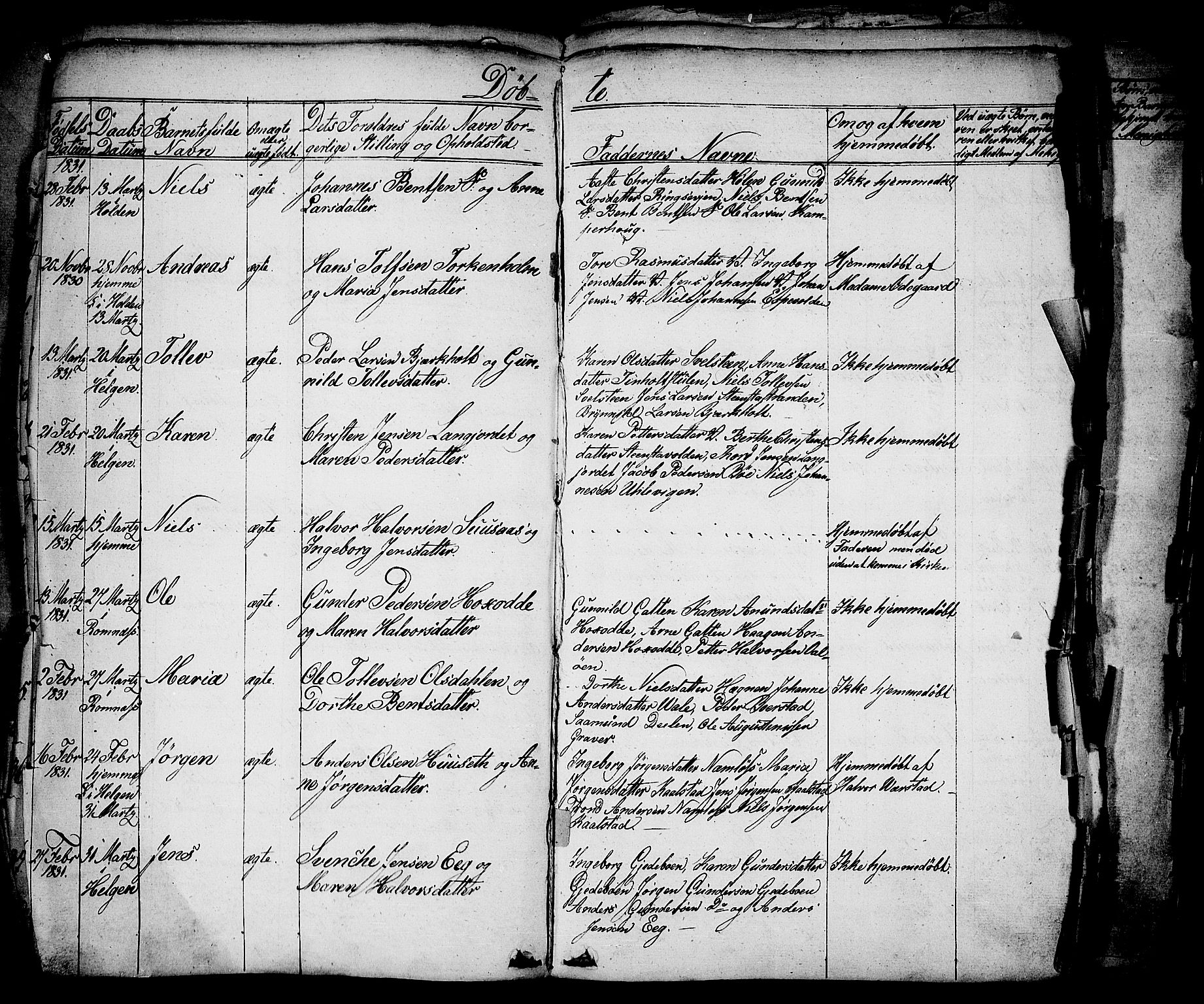 Holla kirkebøker, AV/SAKO-A-272/F/Fa/L0004: Parish register (official) no. 4, 1830-1848