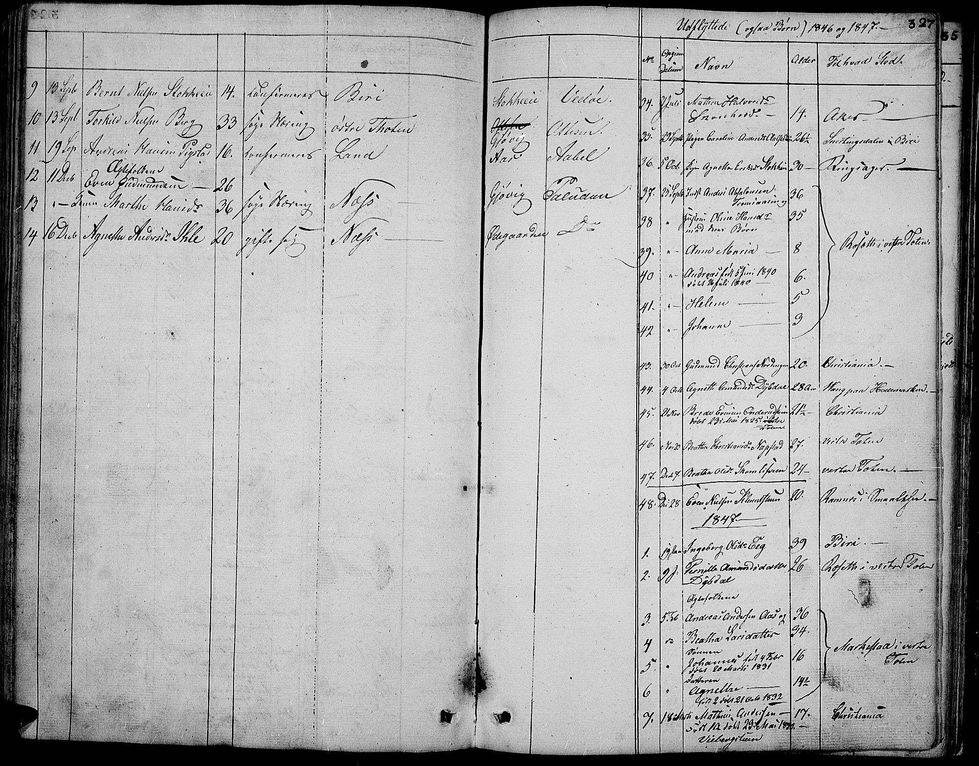 Vardal prestekontor, SAH/PREST-100/H/Ha/Hab/L0004: Parish register (copy) no. 4, 1831-1853, p. 327