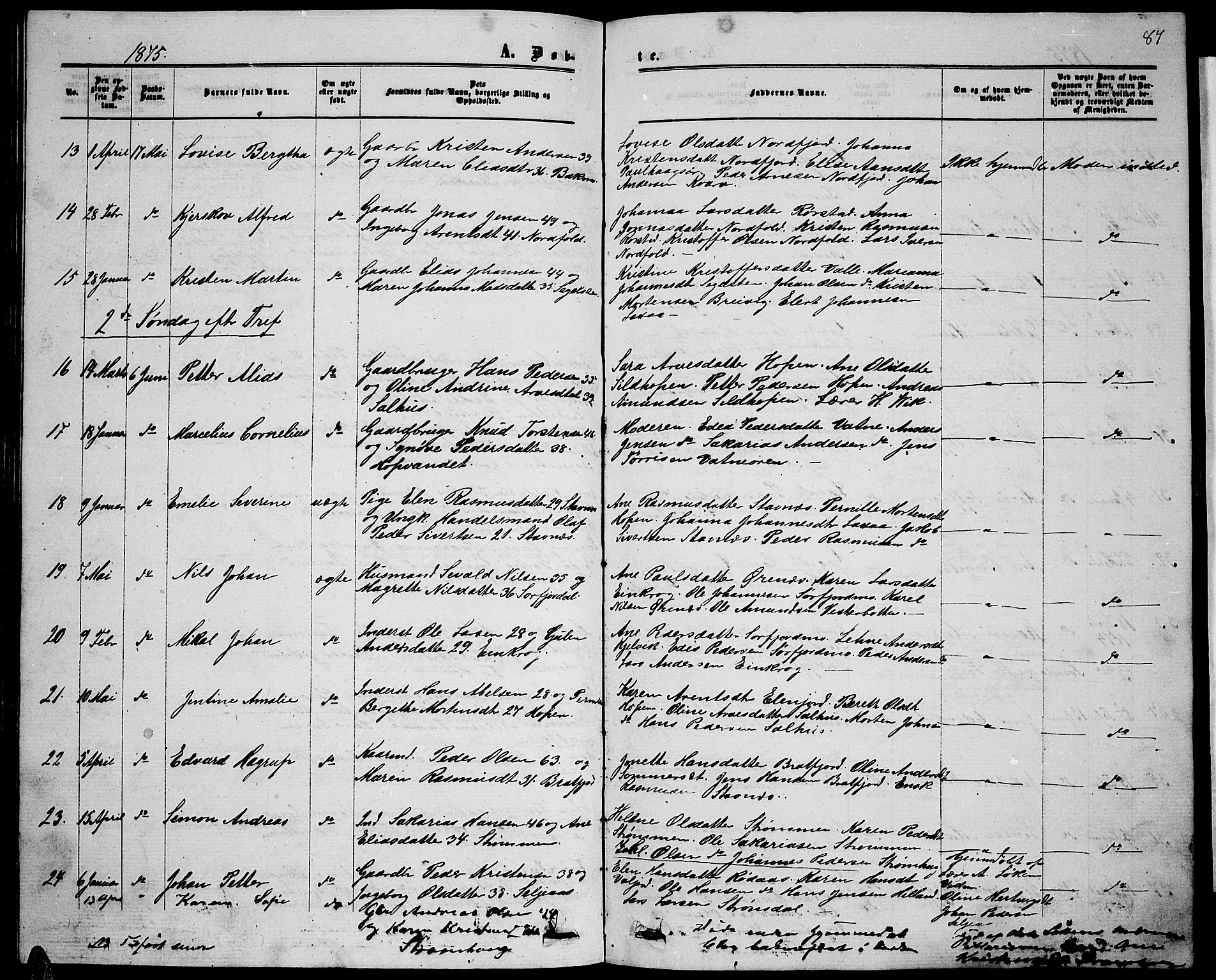 Ministerialprotokoller, klokkerbøker og fødselsregistre - Nordland, AV/SAT-A-1459/853/L0775: Parish register (copy) no. 853C03, 1859-1877, p. 87