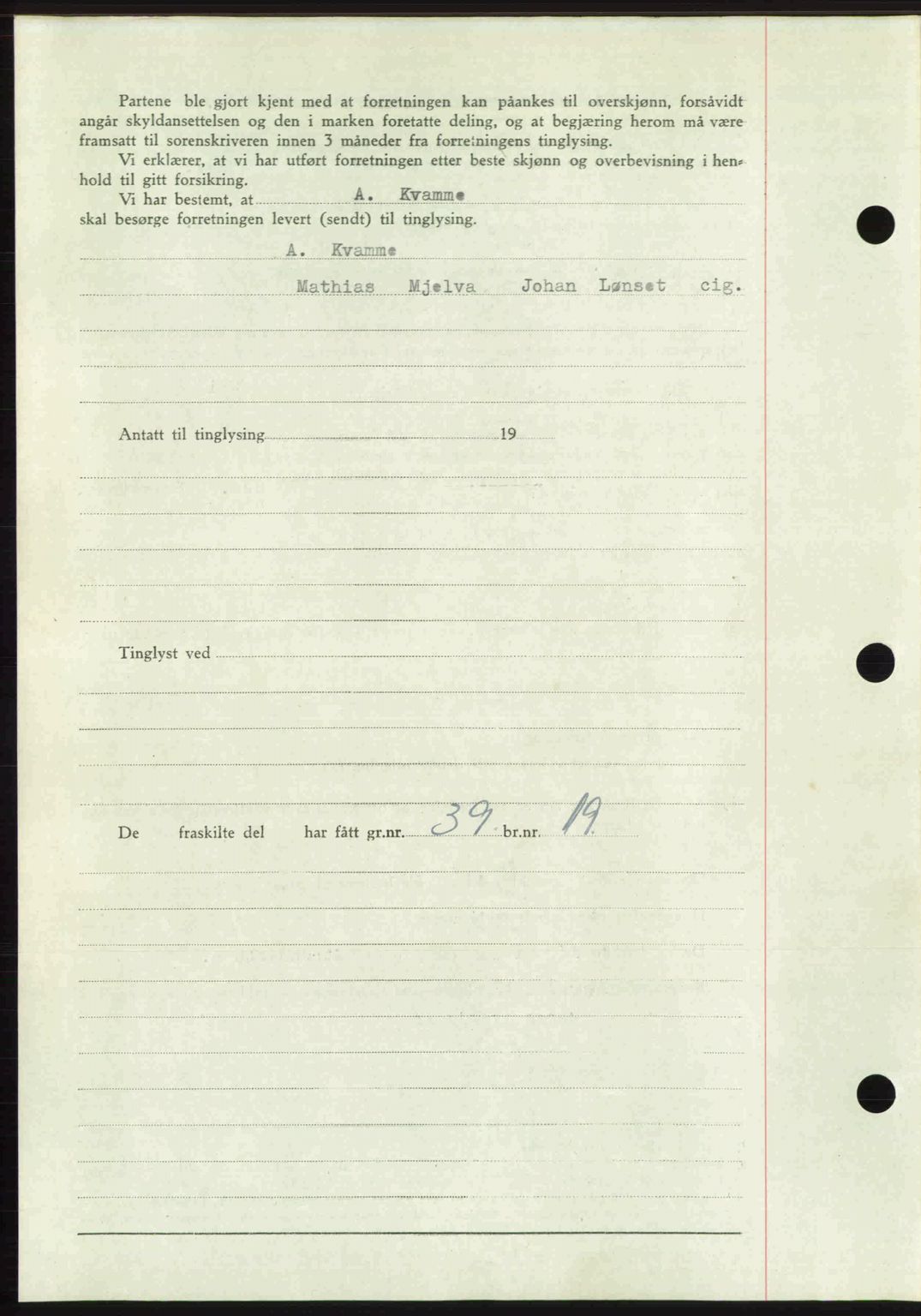 Romsdal sorenskriveri, AV/SAT-A-4149/1/2/2C: Mortgage book no. A20, 1946-1946, Diary no: : 1751/1946