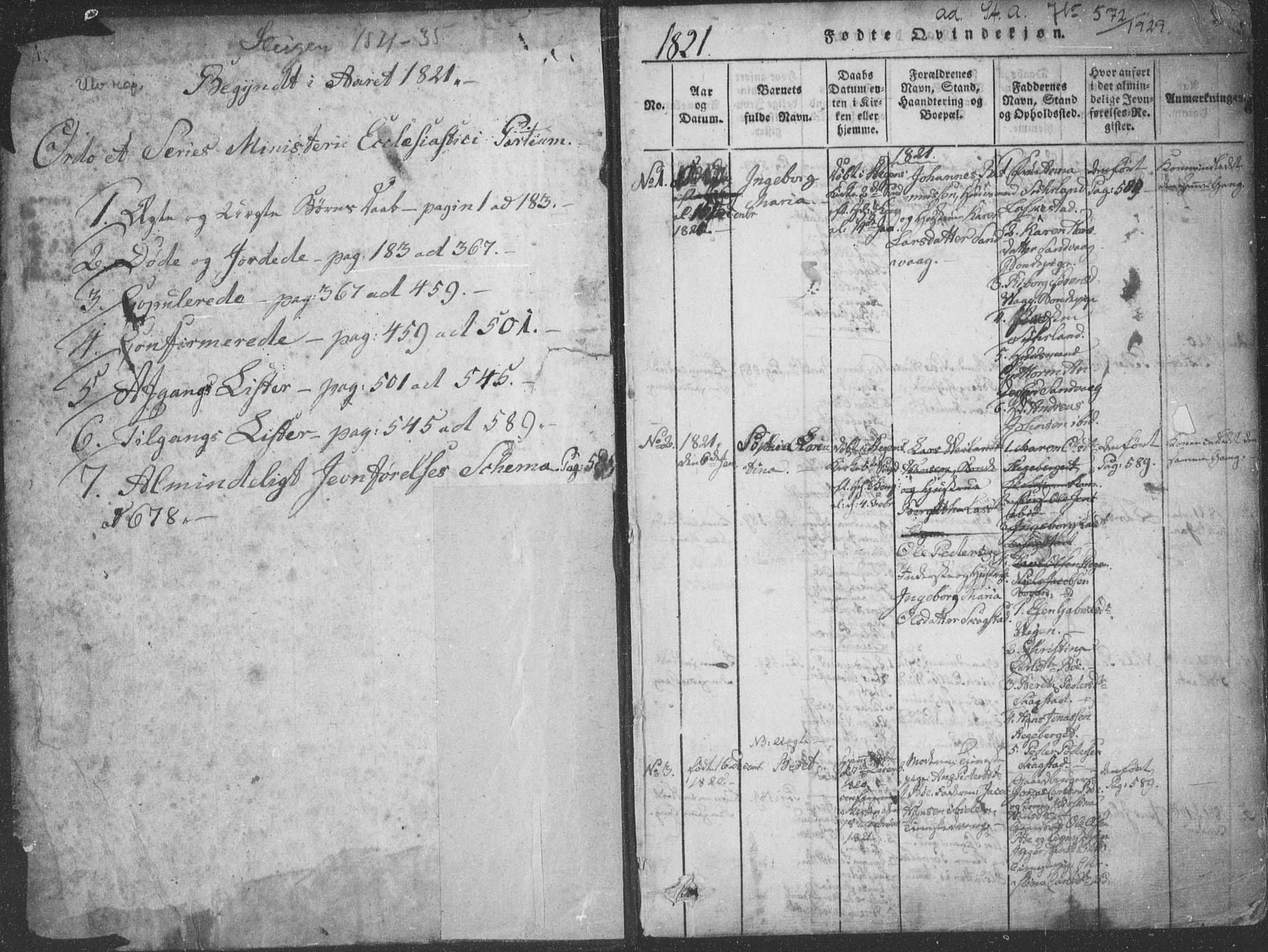 Ministerialprotokoller, klokkerbøker og fødselsregistre - Nordland, AV/SAT-A-1459/855/L0798: Parish register (official) no. 855A06, 1821-1835, p. 1