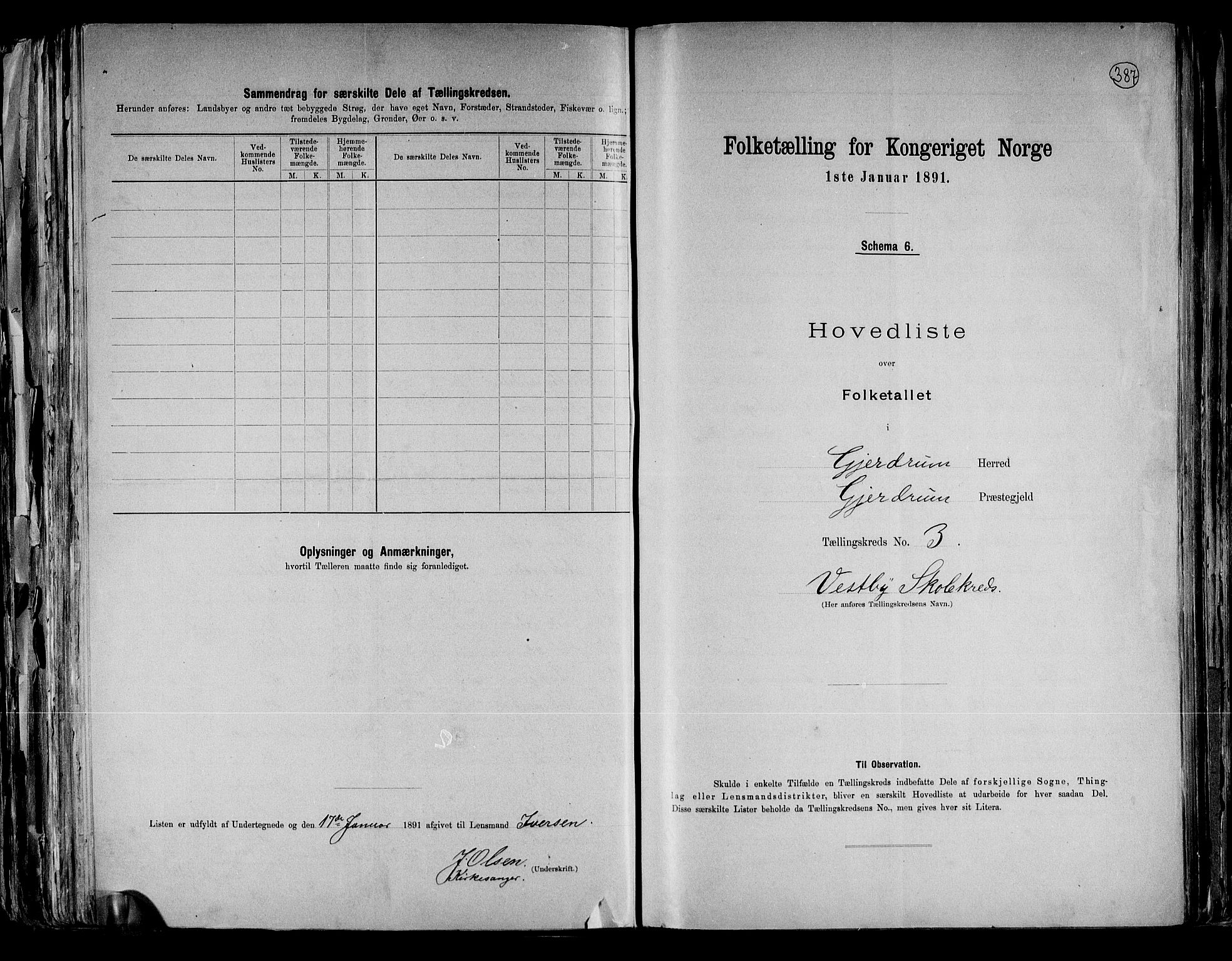 RA, 1891 census for 0234 Gjerdrum, 1891, p. 11