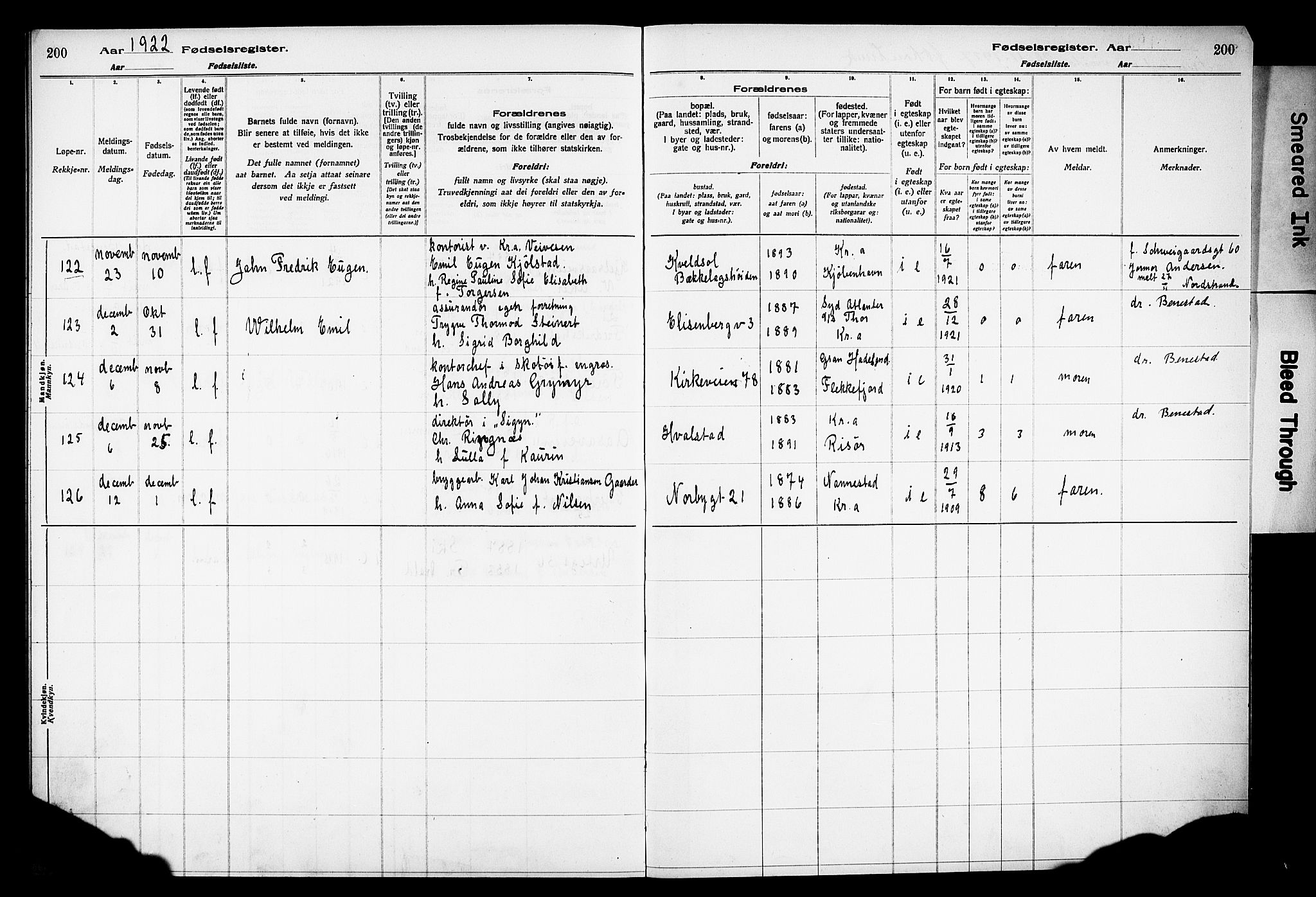 Grønland prestekontor Kirkebøker, AV/SAO-A-10848/J/Ja/L0001: Birth register no. 1, 1916-1922, p. 200