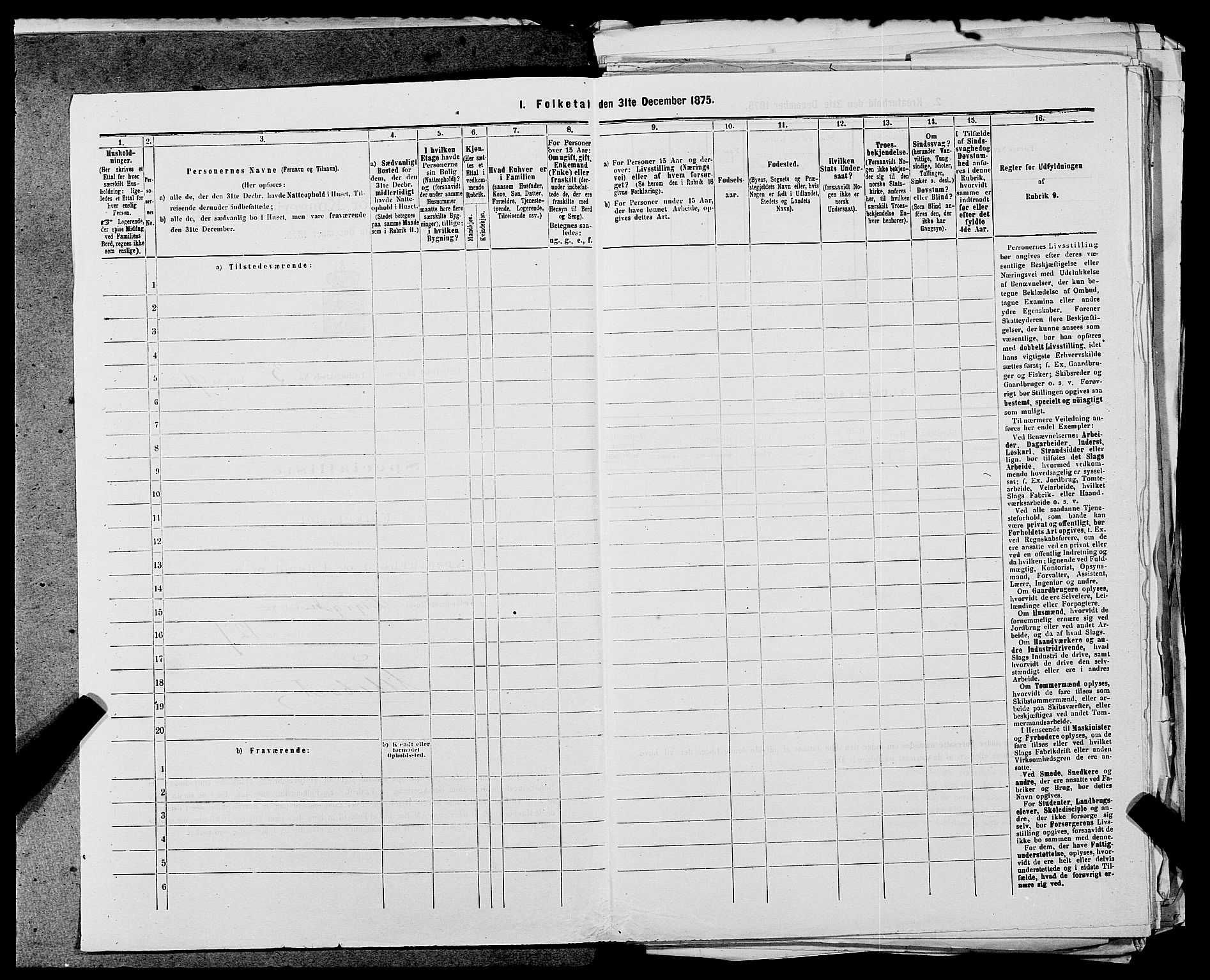 SAST, 1875 census for 1101B Eigersund parish, Egersund town, 1875, p. 205