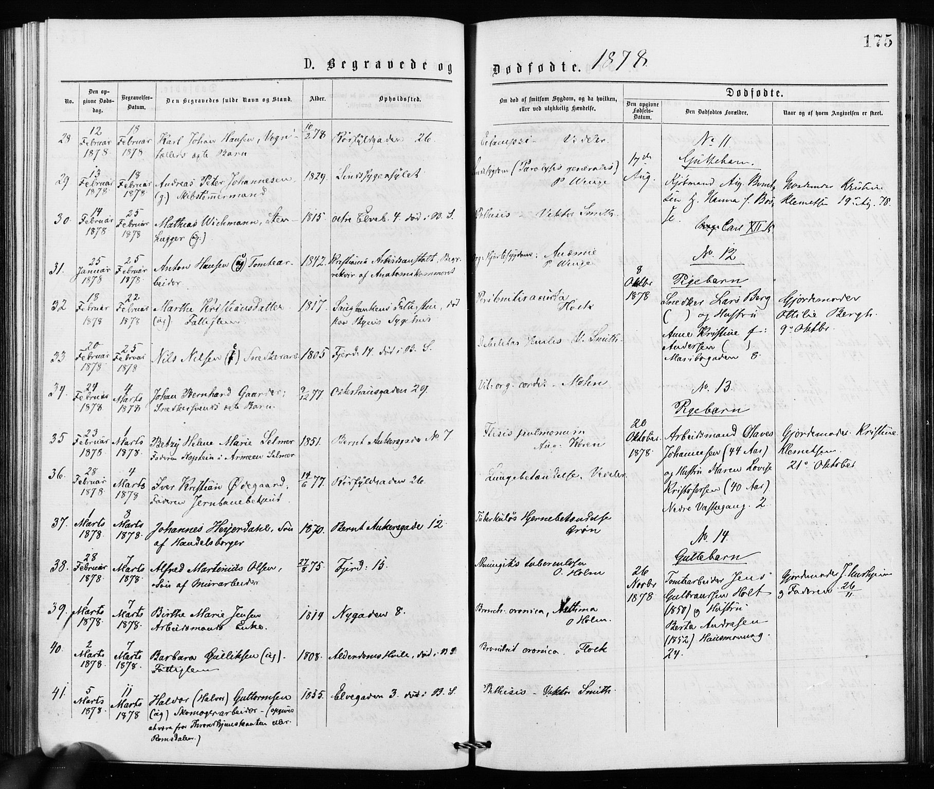 Jakob prestekontor Kirkebøker, SAO/A-10850/F/Fa/L0002: Parish register (official) no. 2, 1875-1879, p. 175