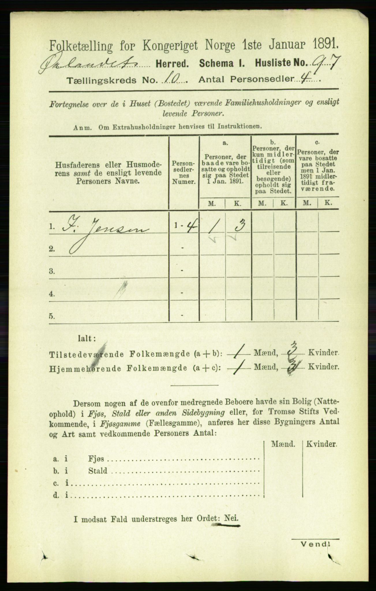 RA, 1891 census for 1621 Ørland, 1891, p. 4199