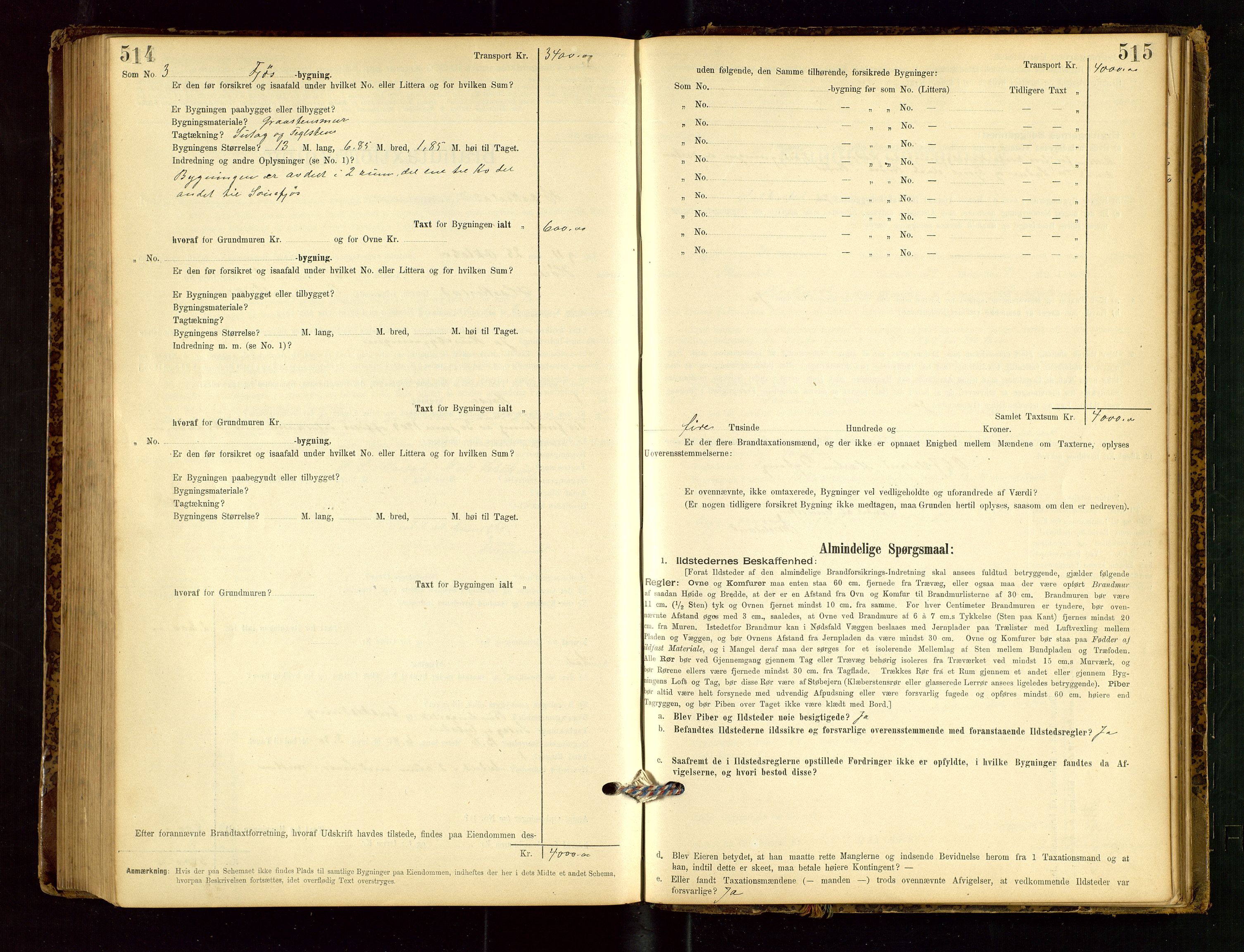 Heskestad lensmannskontor, SAST/A-100304/Gob/L0001: "Brandtaxationsprotokol", 1894-1915, p. 514-515