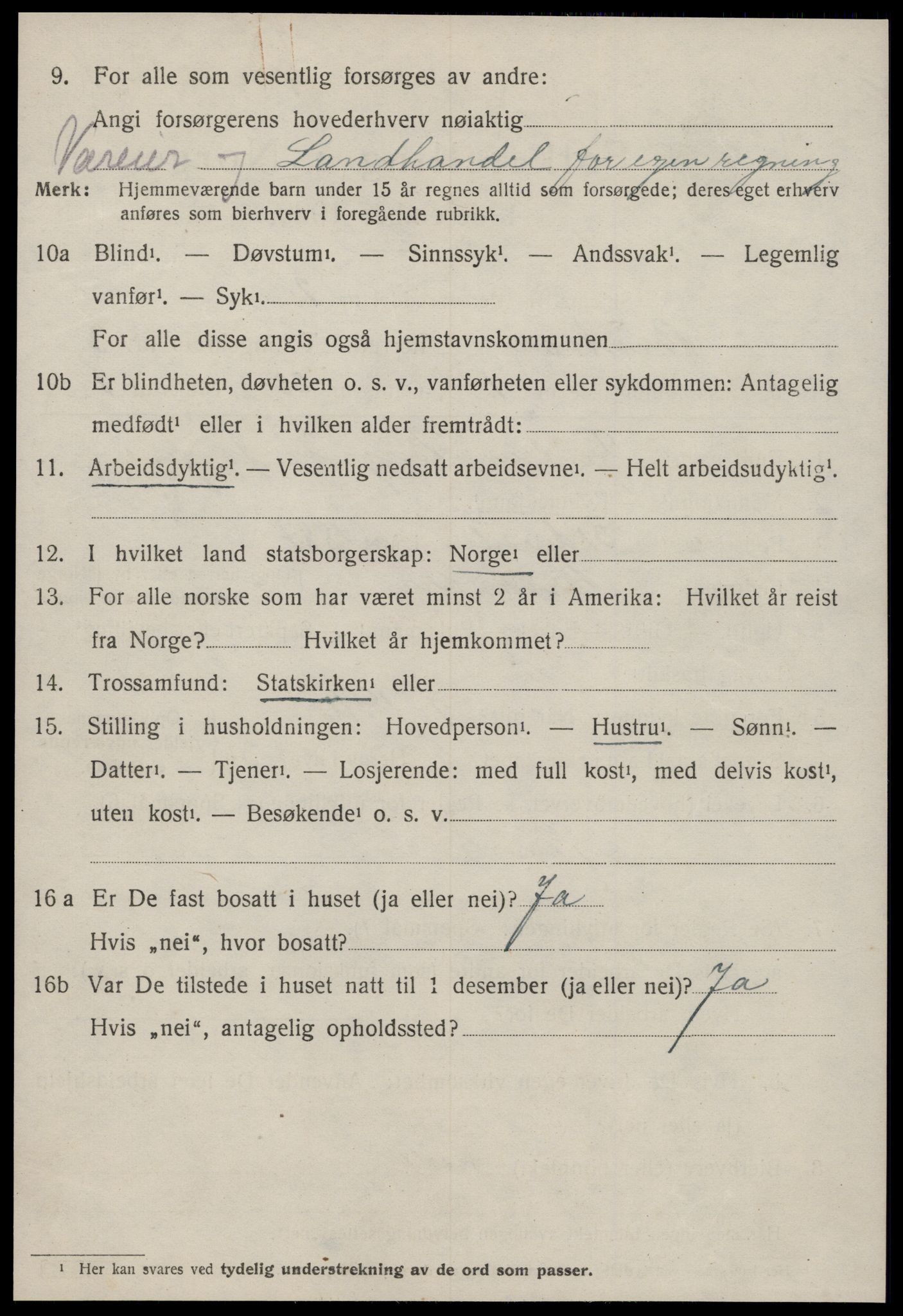 SAT, 1920 census for Brattvær, 1920, p. 1163