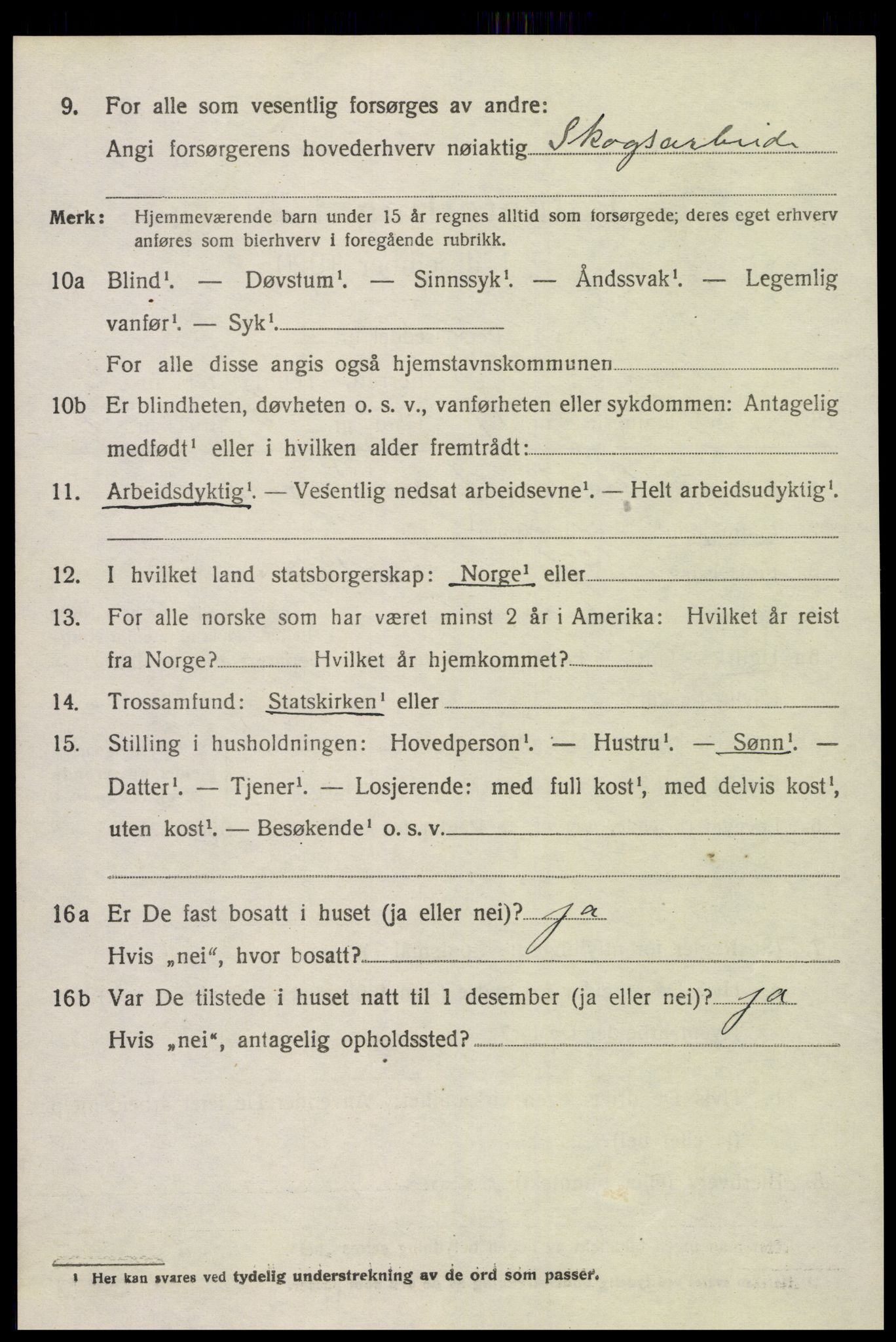 SAK, 1920 census for Åmli, 1920, p. 3174