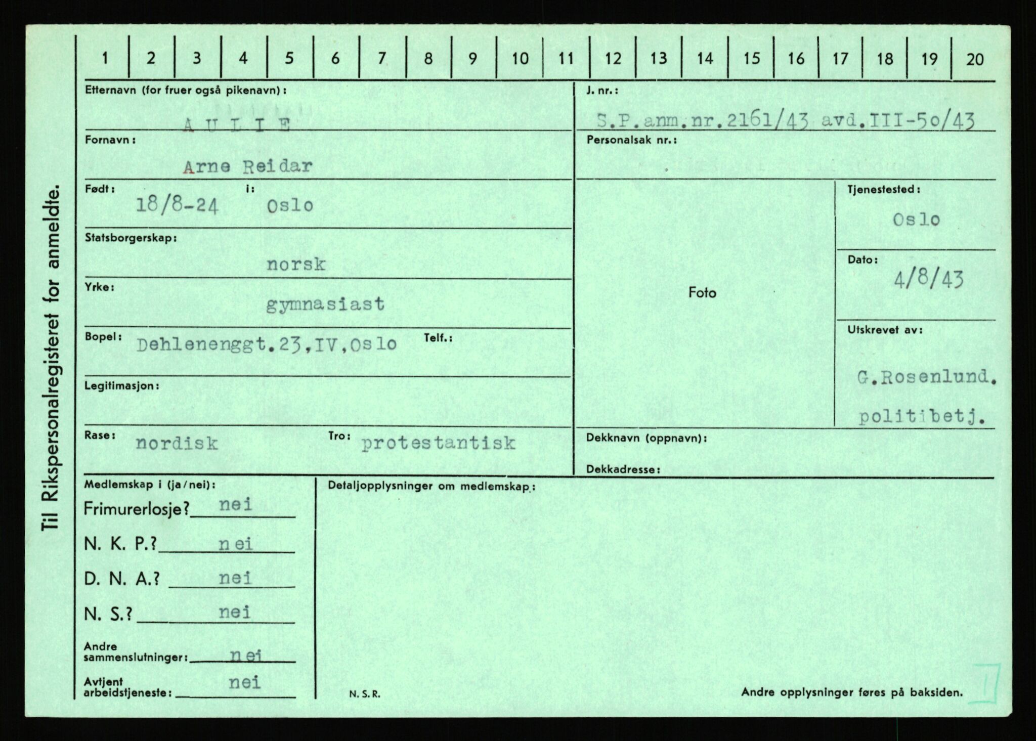 Statspolitiet - Hovedkontoret / Osloavdelingen, AV/RA-S-1329/C/Ca/L0002: Arneberg - Brand, 1943-1945, p. 640