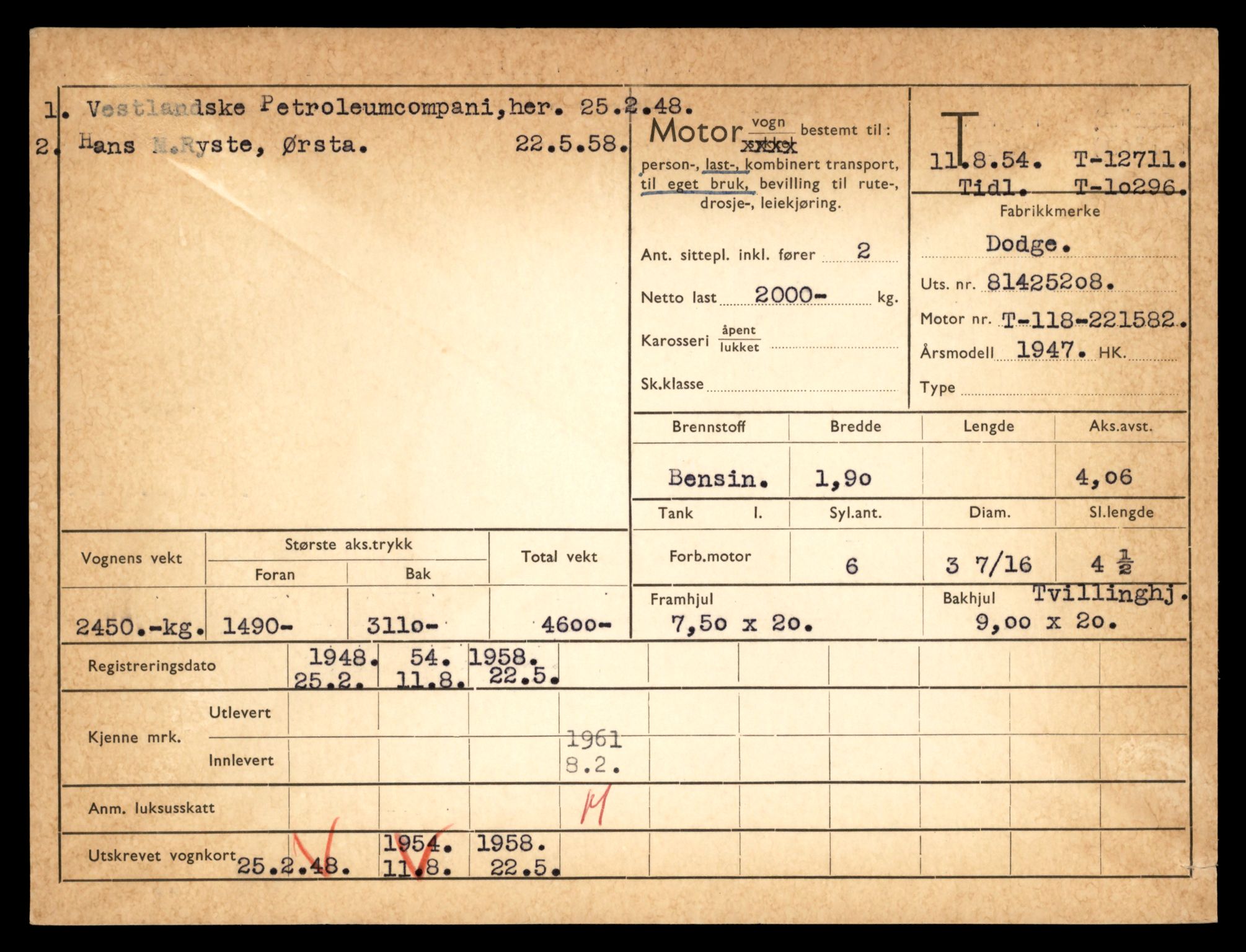 Møre og Romsdal vegkontor - Ålesund trafikkstasjon, AV/SAT-A-4099/F/Fe/L0035: Registreringskort for kjøretøy T 12653 - T 12829, 1927-1998, p. 1122