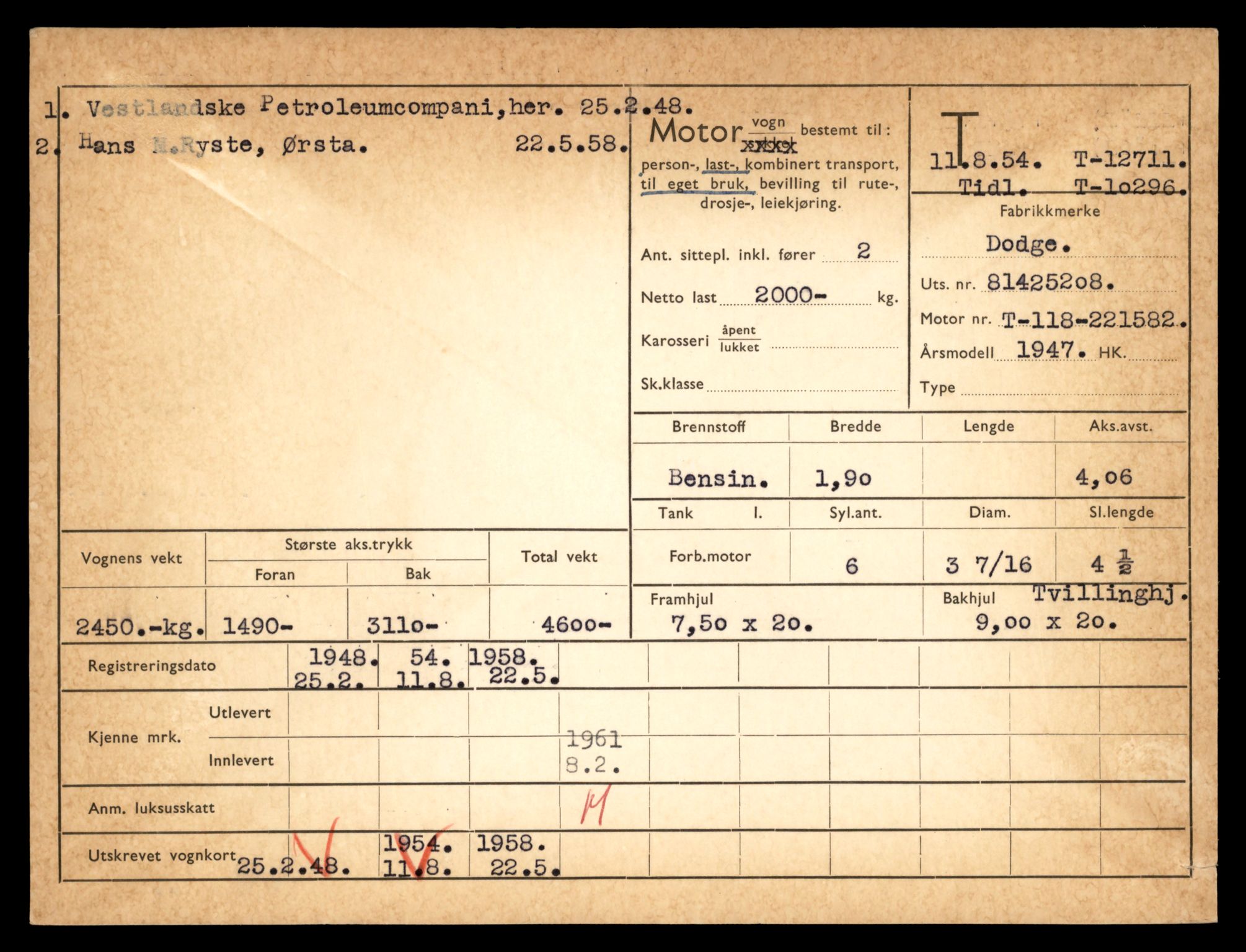 Møre og Romsdal vegkontor - Ålesund trafikkstasjon, SAT/A-4099/F/Fe/L0035: Registreringskort for kjøretøy T 12653 - T 12829, 1927-1998, p. 1122