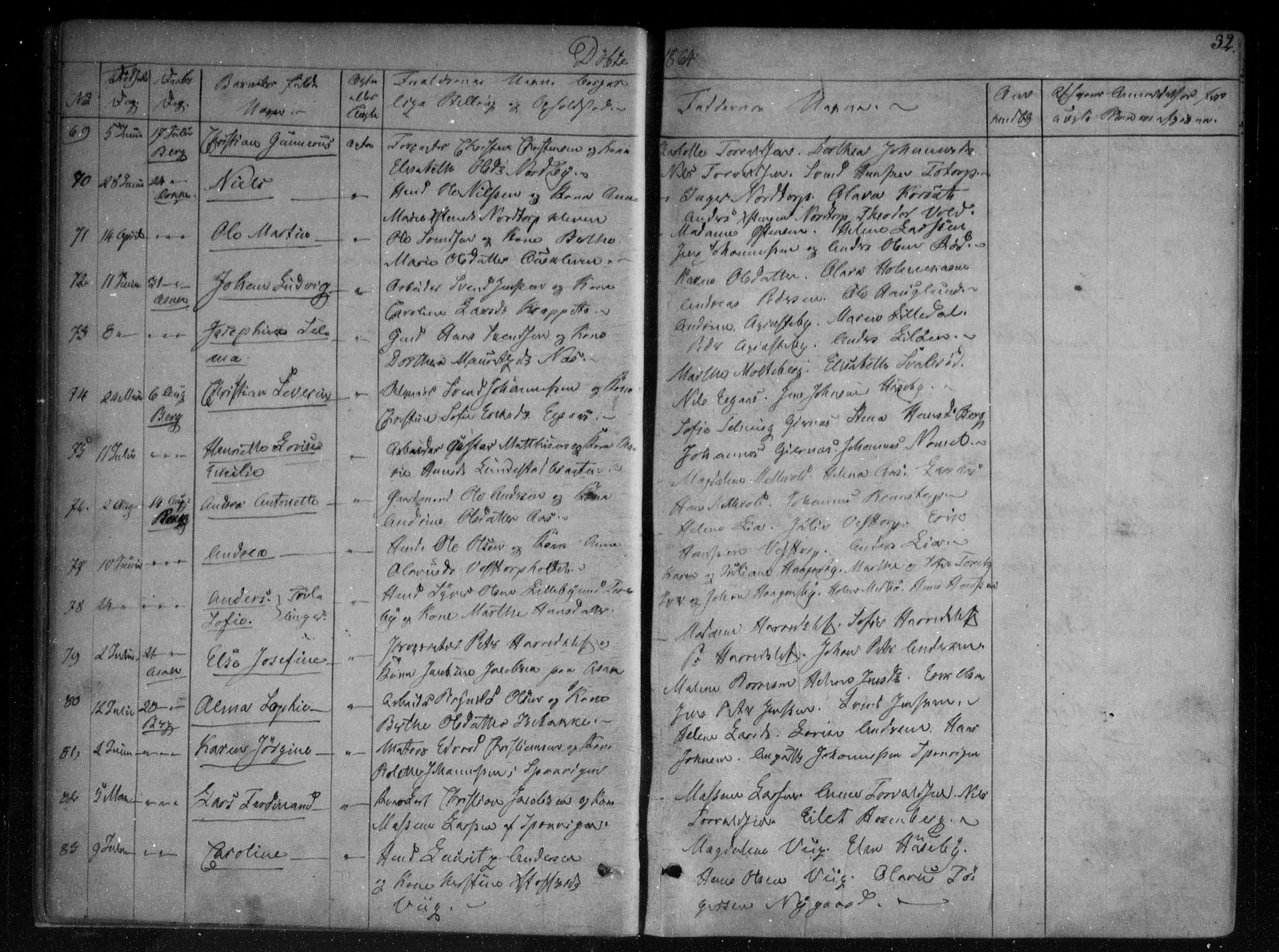 Berg prestekontor Kirkebøker, AV/SAO-A-10902/F/Fa/L0005: Parish register (official) no. I 5, 1861-1877, p. 32
