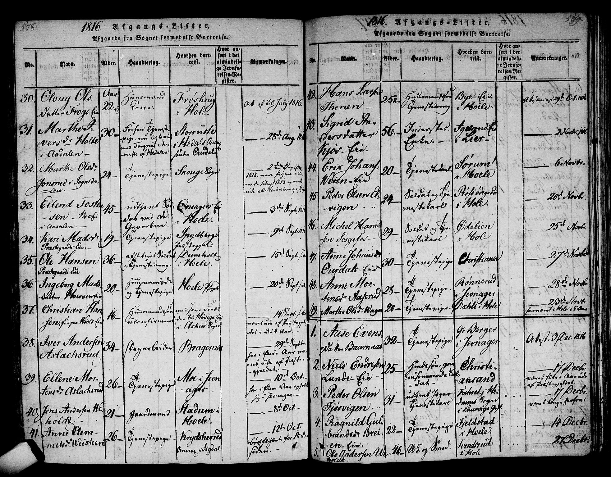 Norderhov kirkebøker, SAKO/A-237/F/Fa/L0008: Parish register (official) no. 8, 1814-1833, p. 578-579