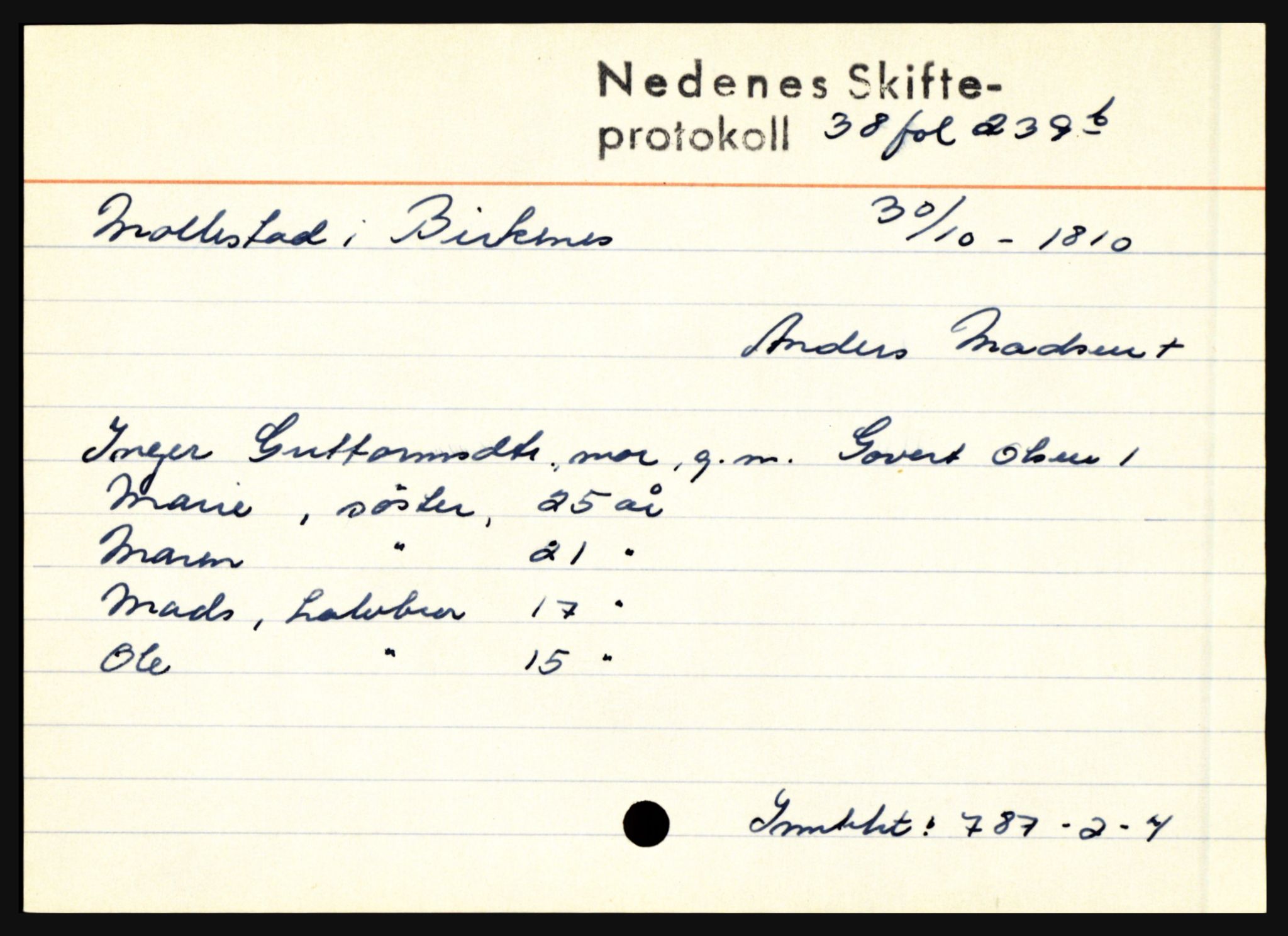 Nedenes sorenskriveri før 1824, AV/SAK-1221-0007/H, p. 20279