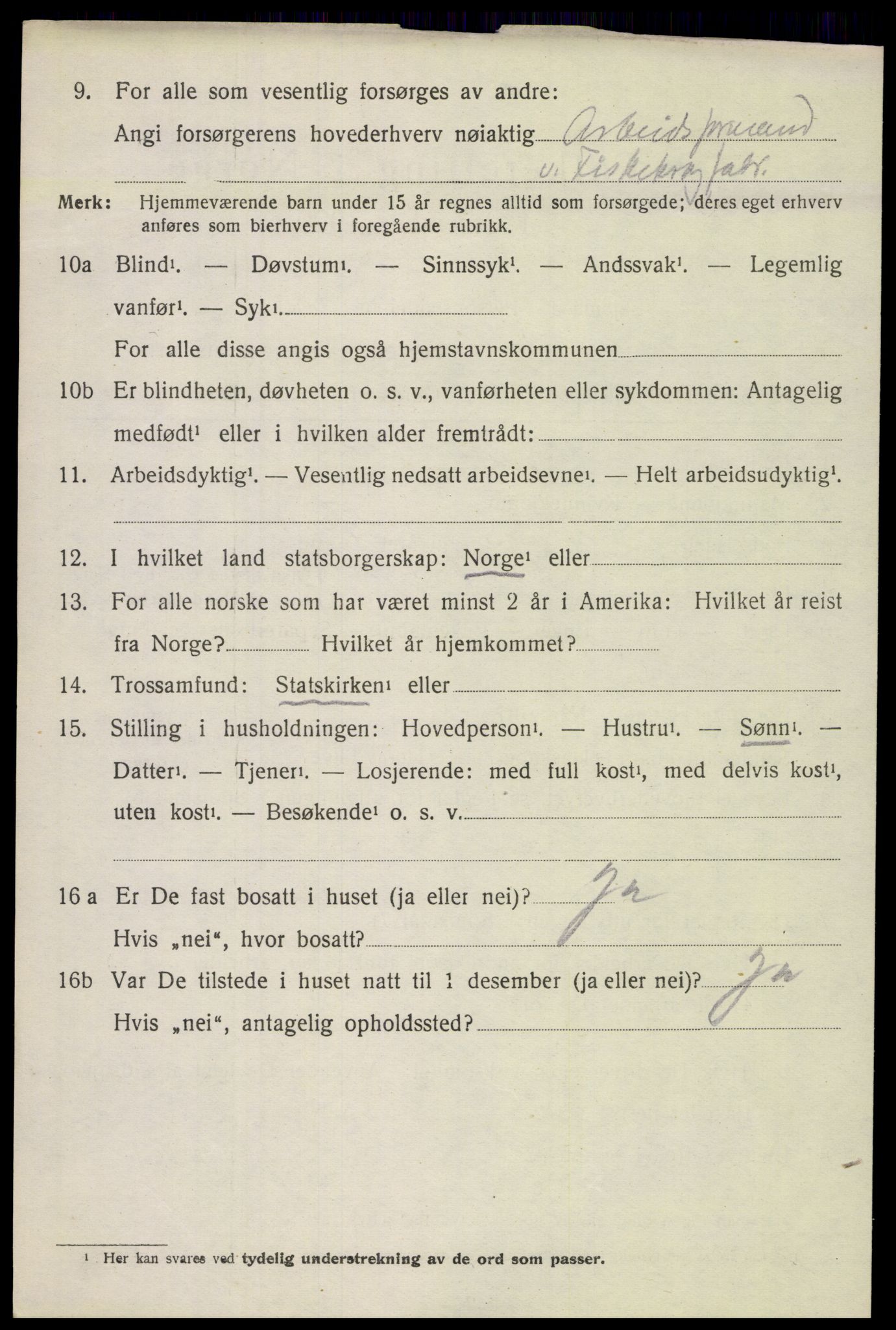 SAH, 1920 census for Vardal, 1920, p. 9592