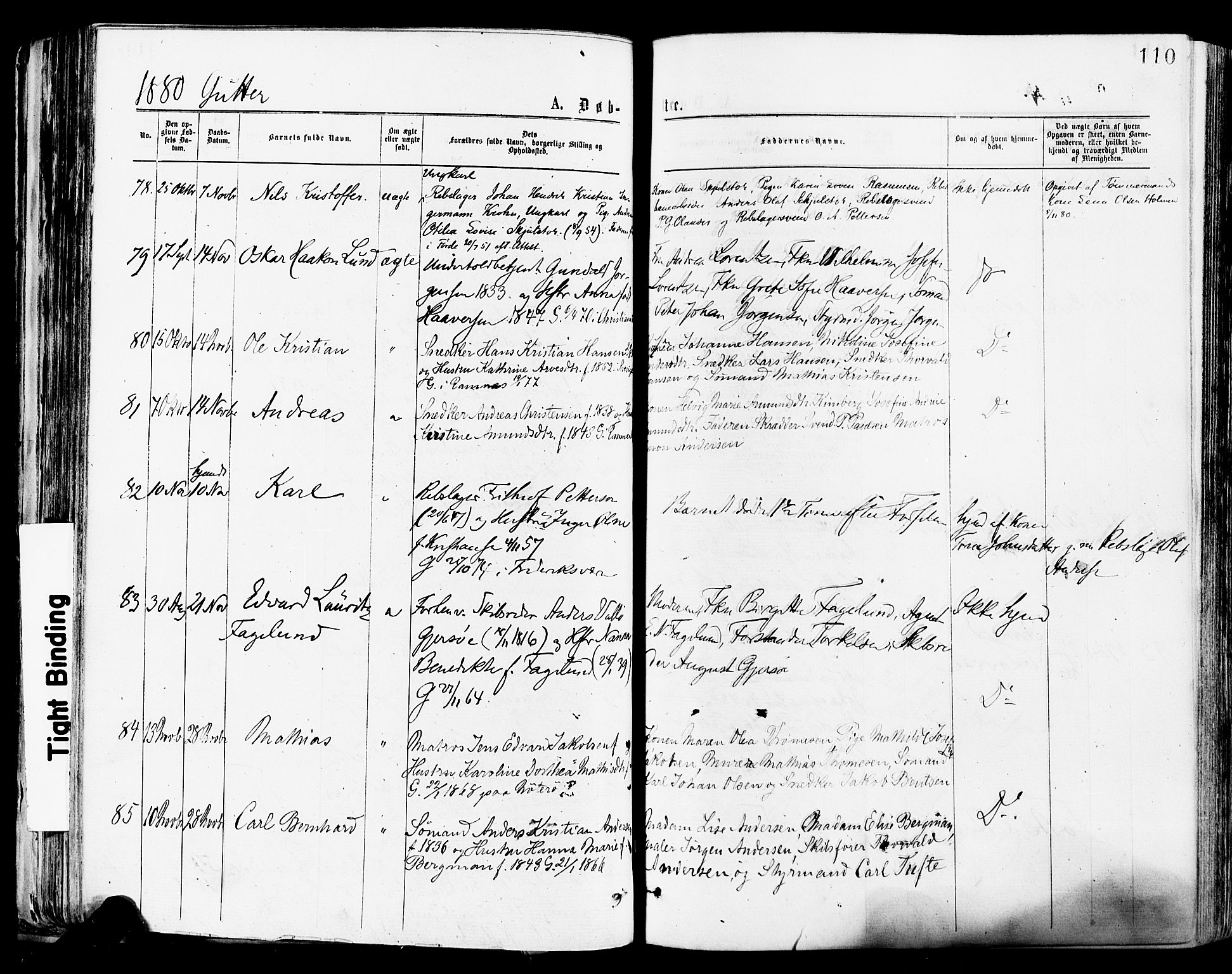 Tønsberg kirkebøker, SAKO/A-330/F/Fa/L0010: Parish register (official) no. I 10, 1874-1880, p. 110