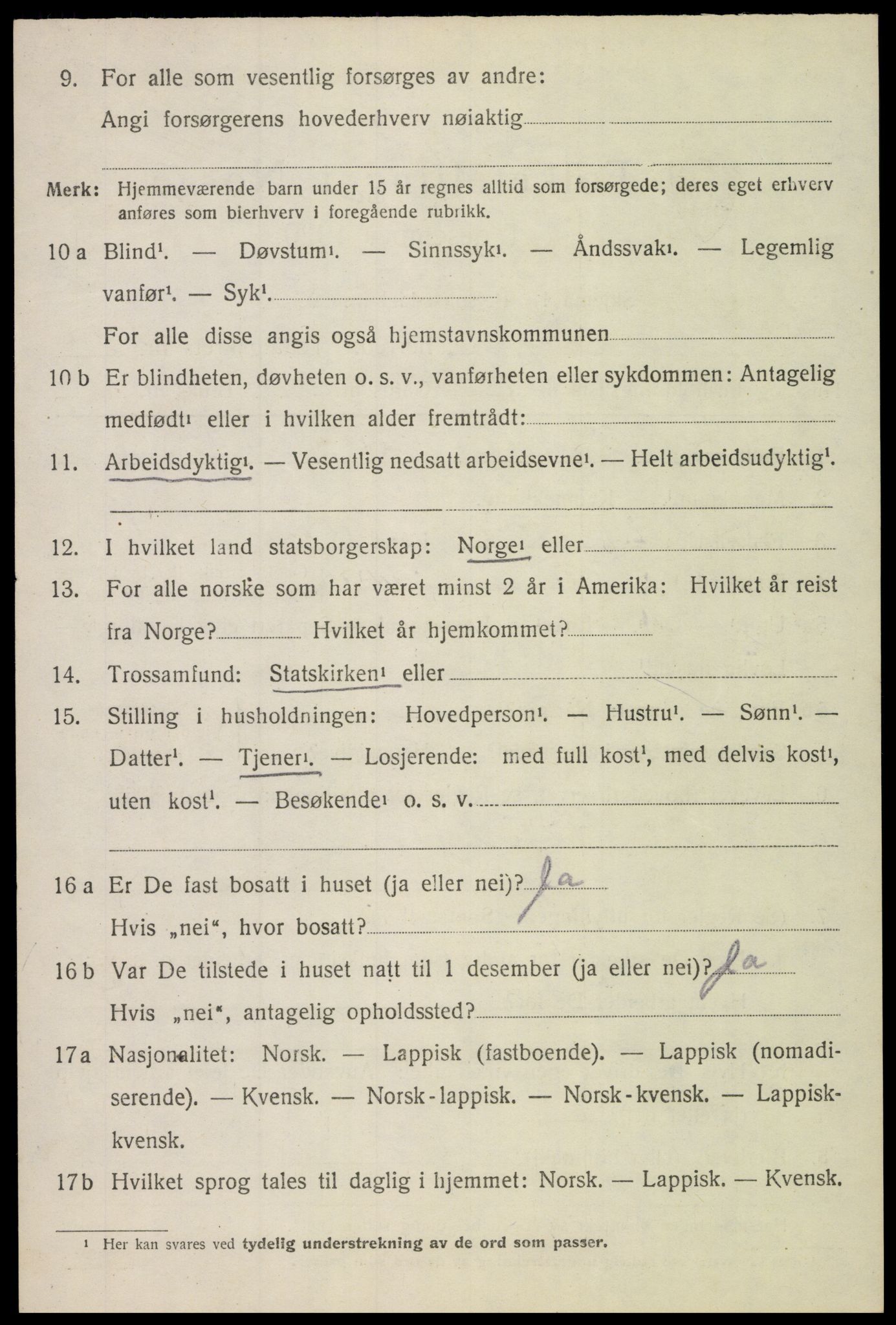 SAT, 1920 census for Gimsøy, 1920, p. 2532