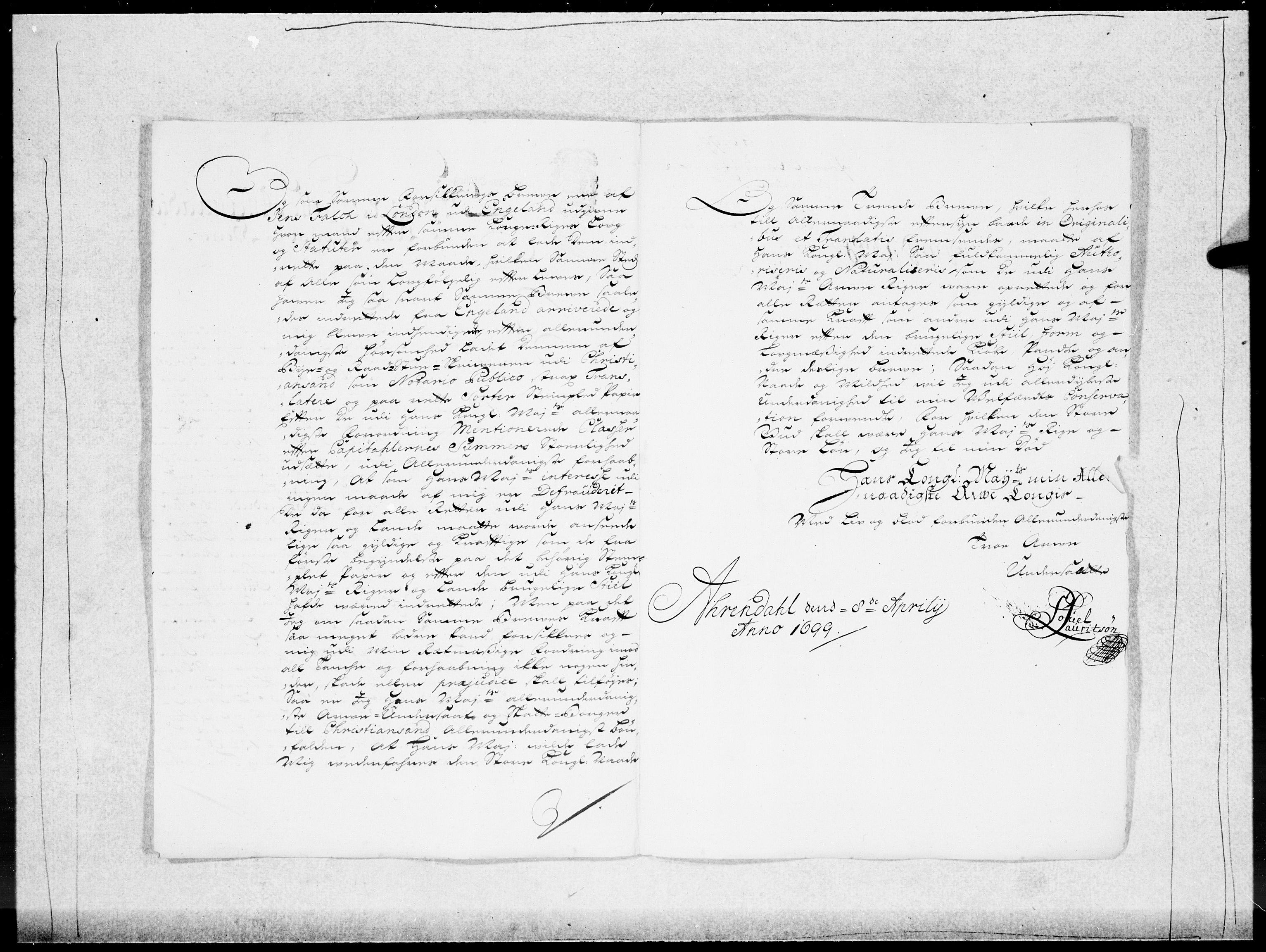 Danske Kanselli 1572-1799, RA/EA-3023/F/Fc/Fcc/Fcca/L0049: Norske innlegg 1572-1799, 1699-1700, p. 2