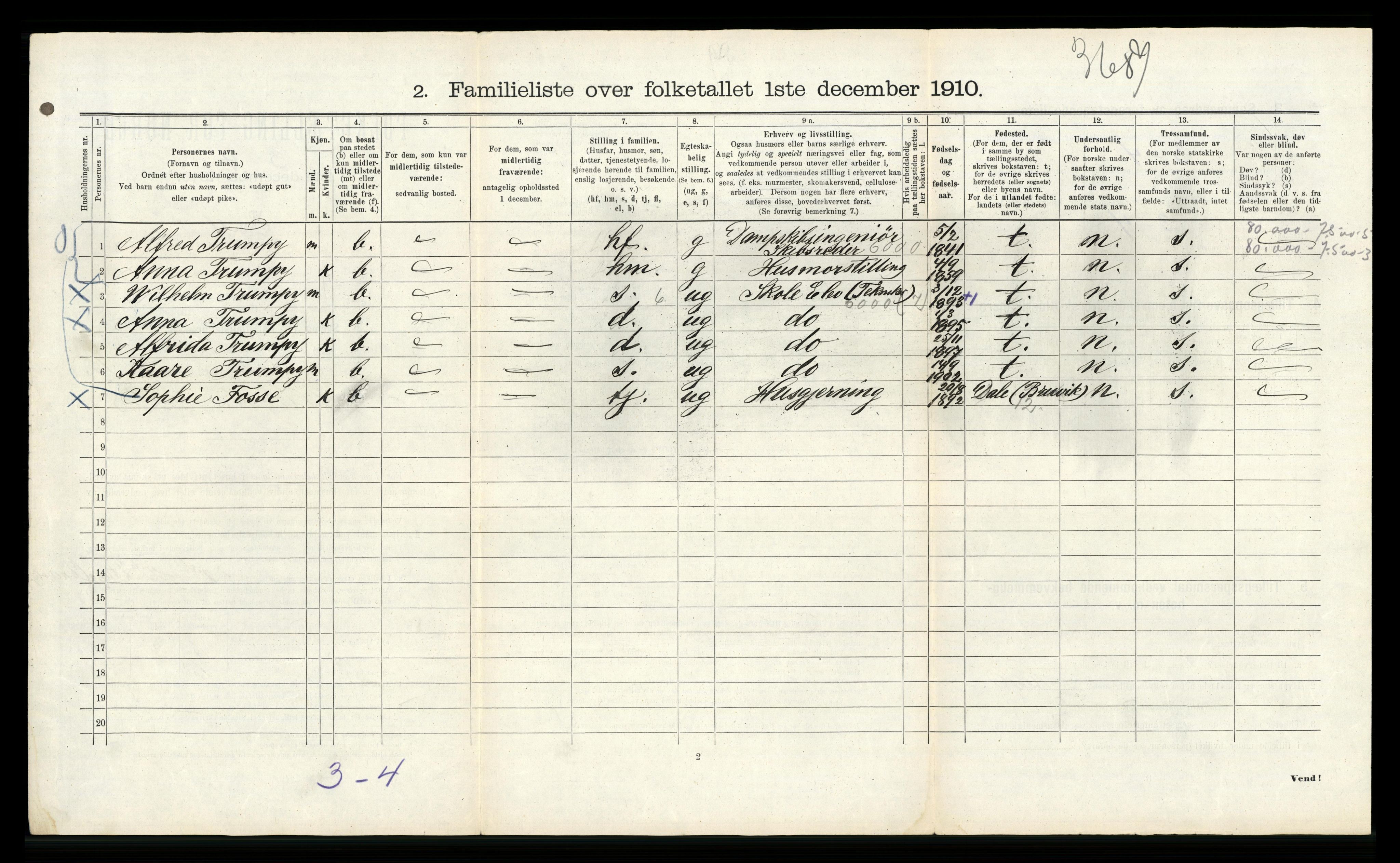 RA, 1910 census for Bergen, 1910, p. 4804