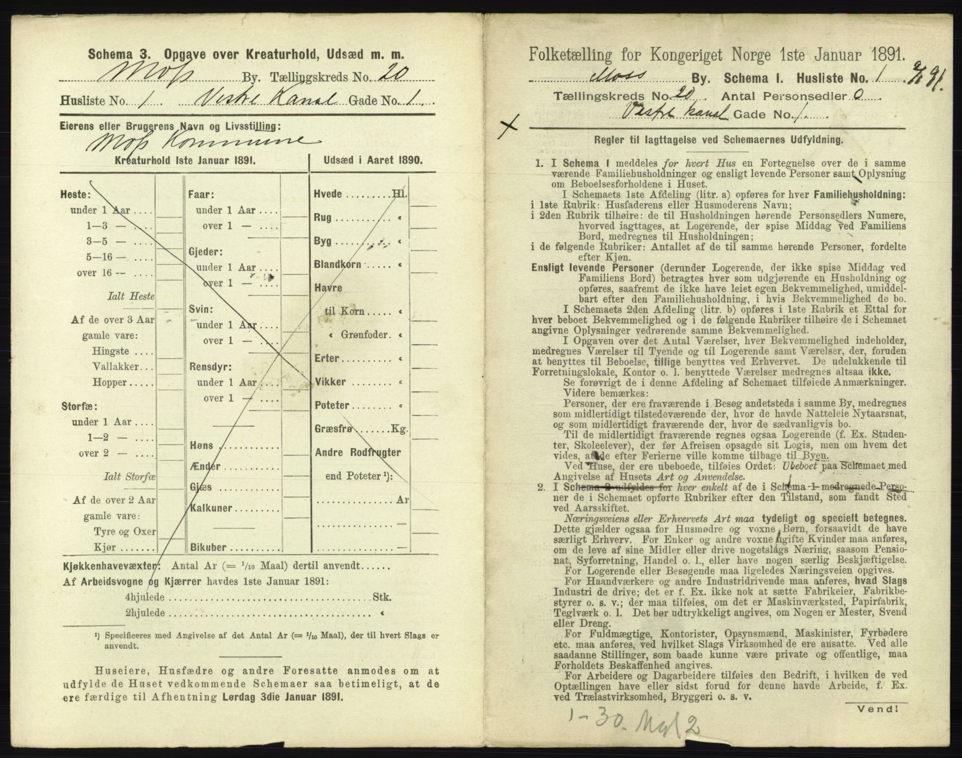 RA, 1891 census for 0104 Moss, 1891, p. 1214