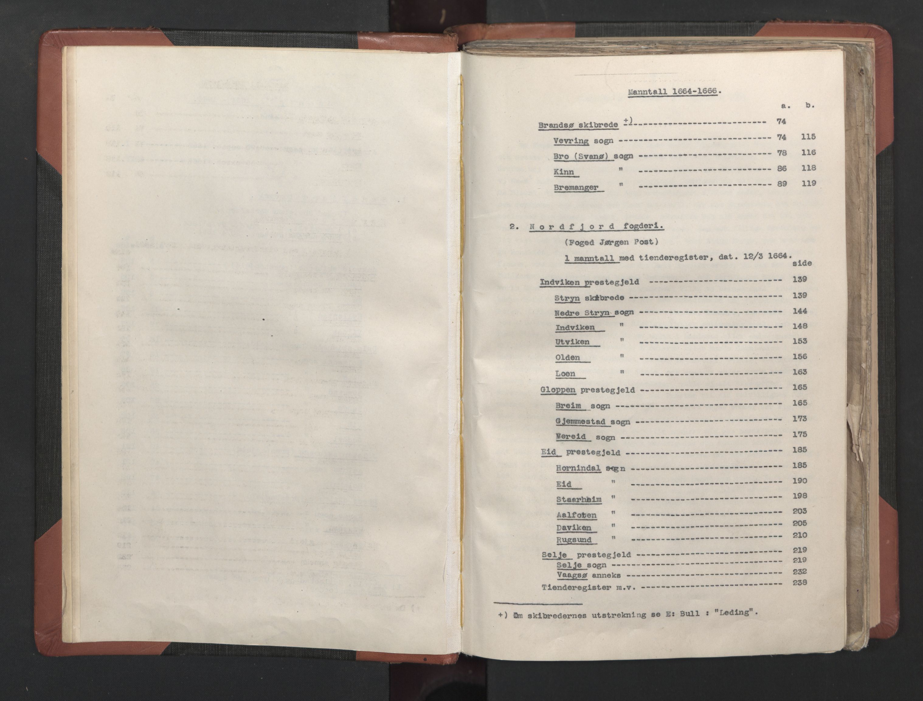 RA, Bailiff's Census 1664-1666, no. 15: Nordfjord fogderi and Sunnfjord fogderi, 1664