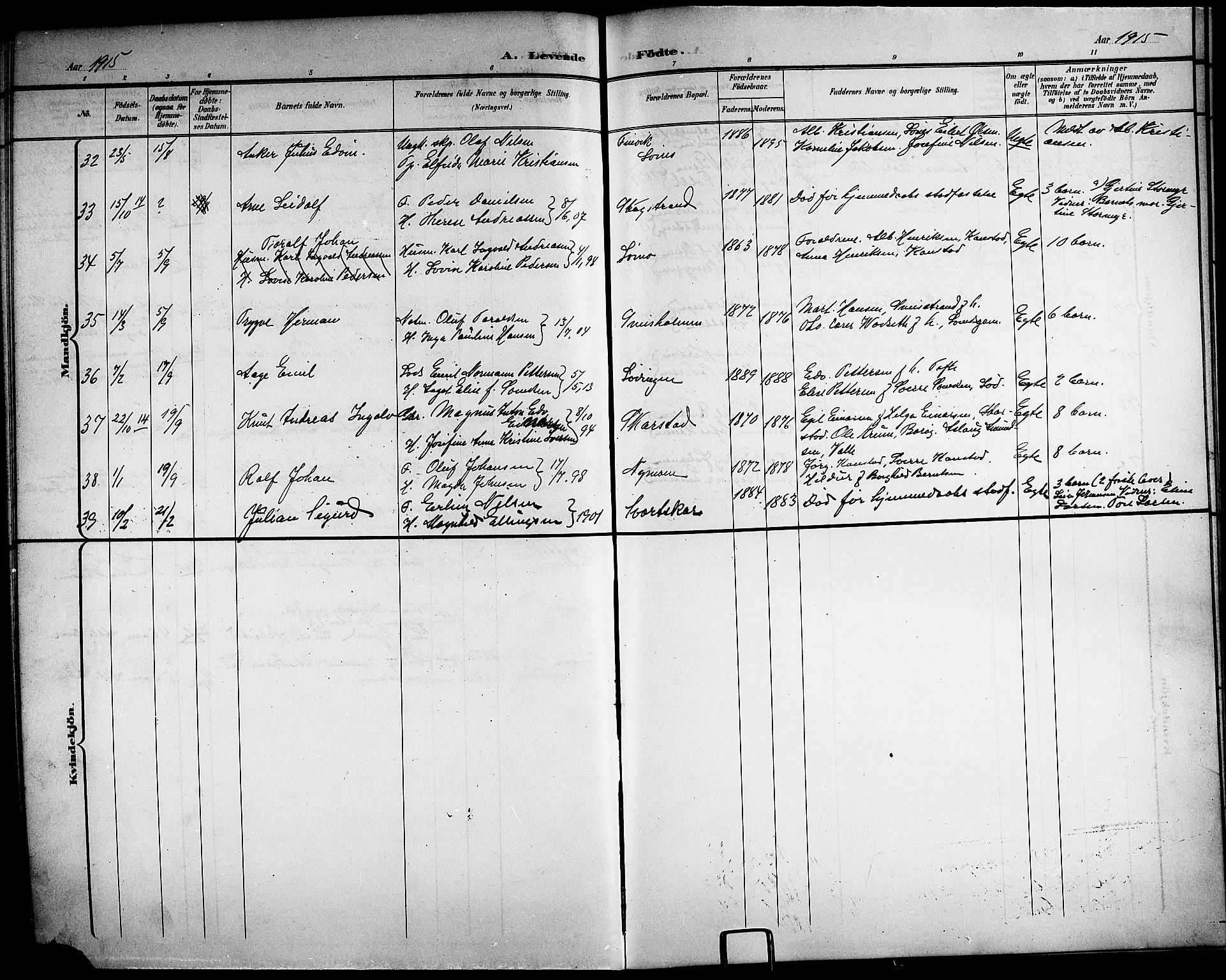 Ministerialprotokoller, klokkerbøker og fødselsregistre - Nordland, AV/SAT-A-1459/872/L1048: Parish register (copy) no. 872C04, 1898-1919