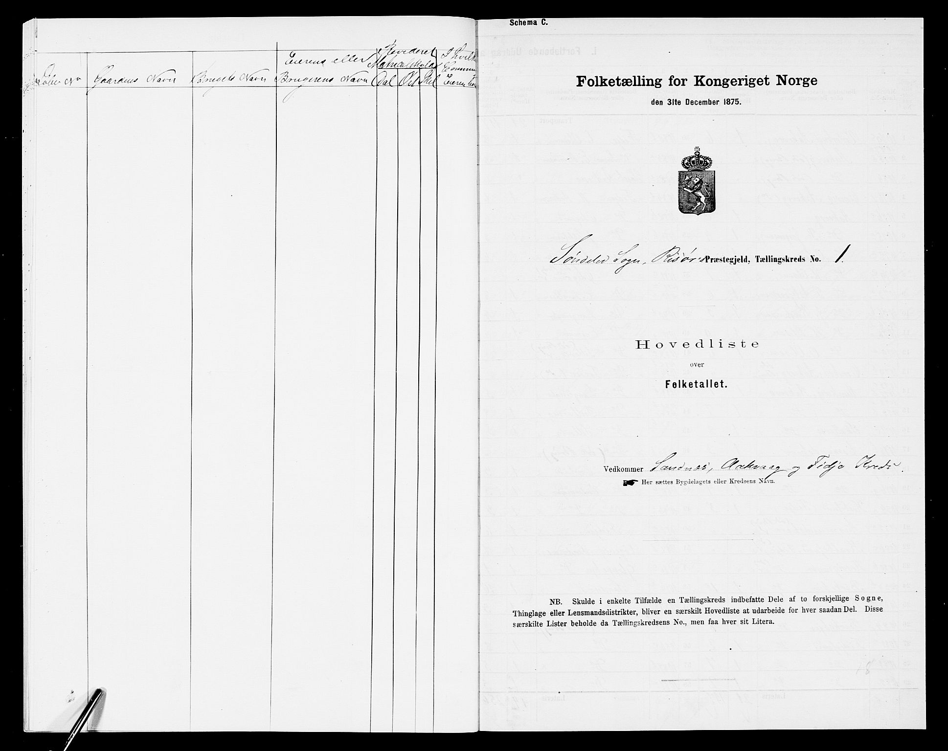 SAK, 1875 census for 0913L Risør/Søndeled, 1875, p. 23