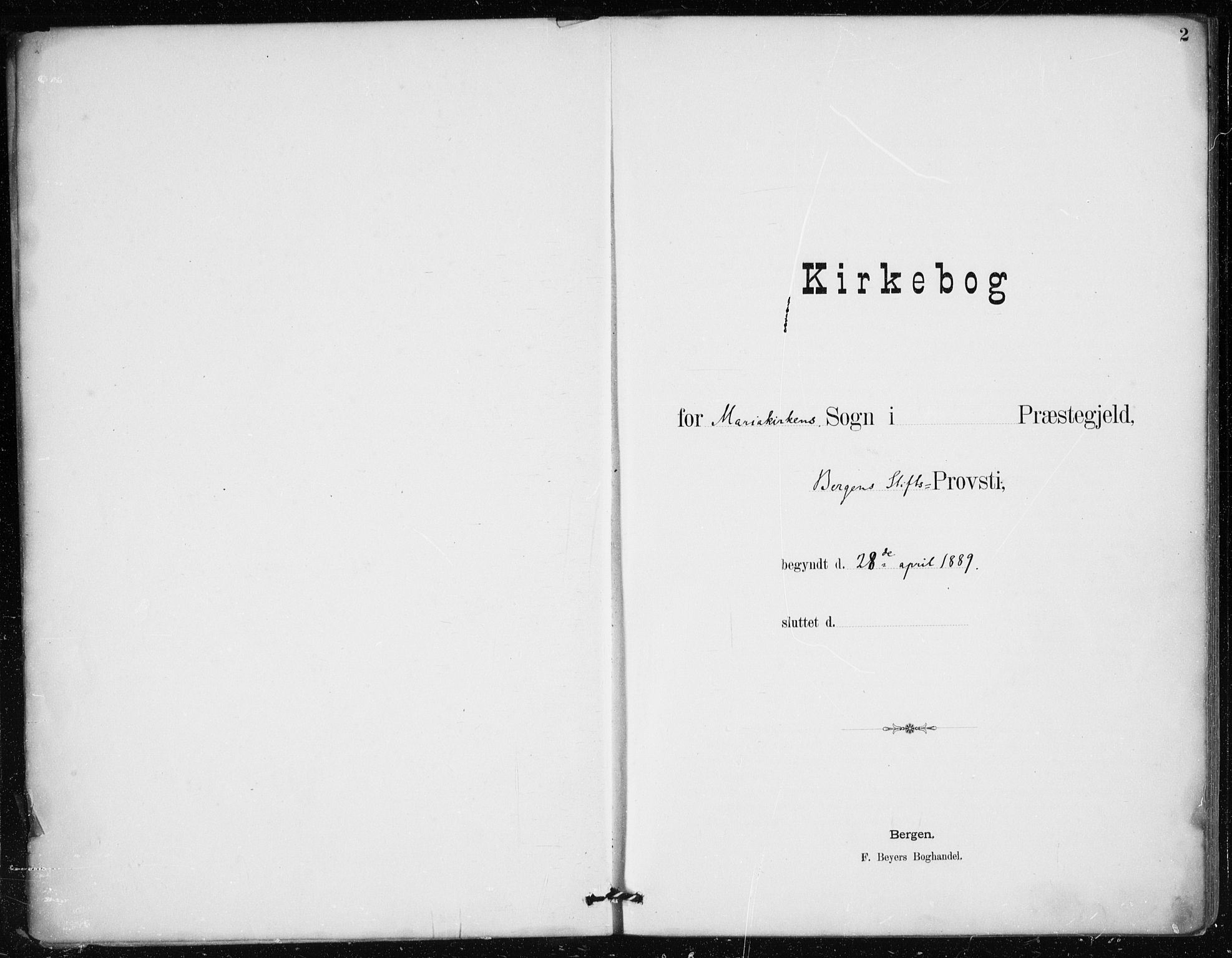 Mariakirken Sokneprestembete, SAB/A-76901/H/Haa/L0013: Parish register (official) no. C 1, 1889-1900, p. 2