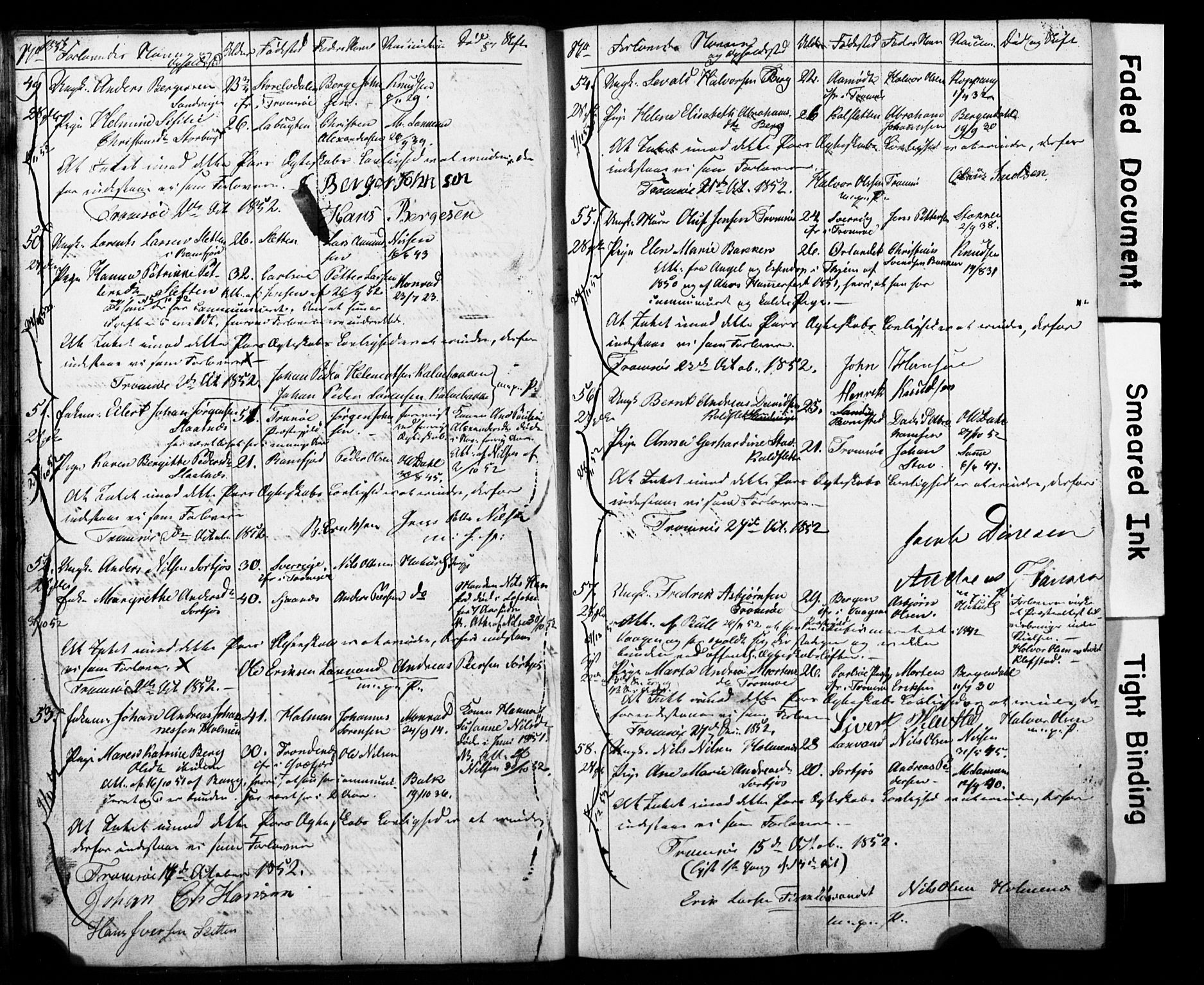 Tromsø sokneprestkontor/stiftsprosti/domprosti, AV/SATØ-S-1343/H/Hc/L0097: Banns register no. 97, 1851-1872