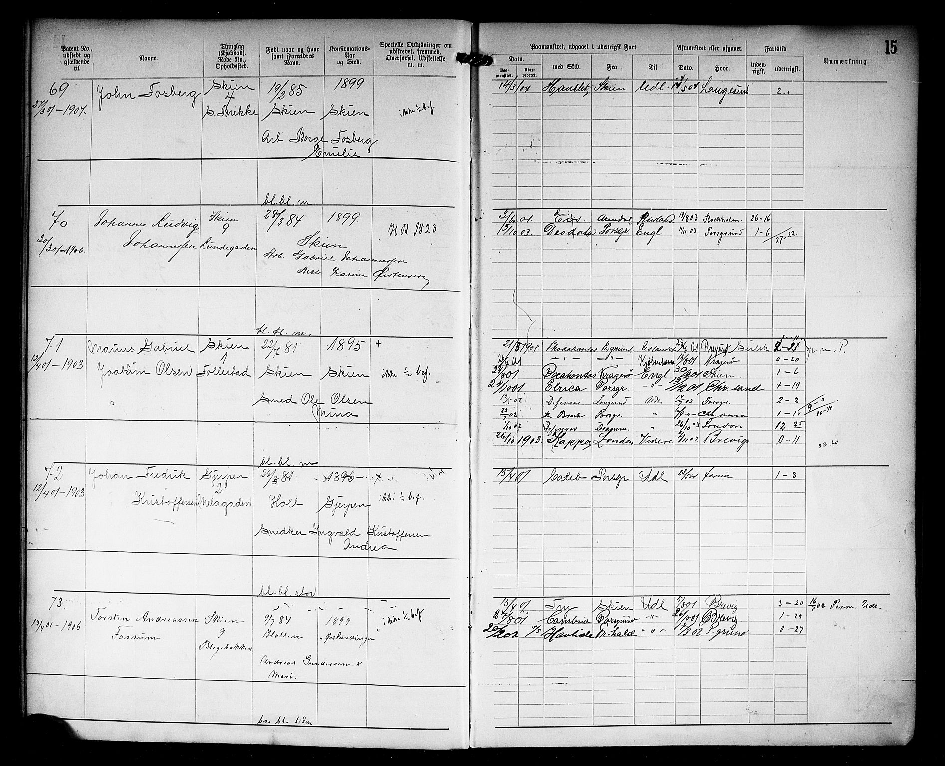 Skien innrulleringskontor, AV/SAKO-A-832/F/Fc/L0006: Annotasjonsrulle, 1899-1911, p. 17